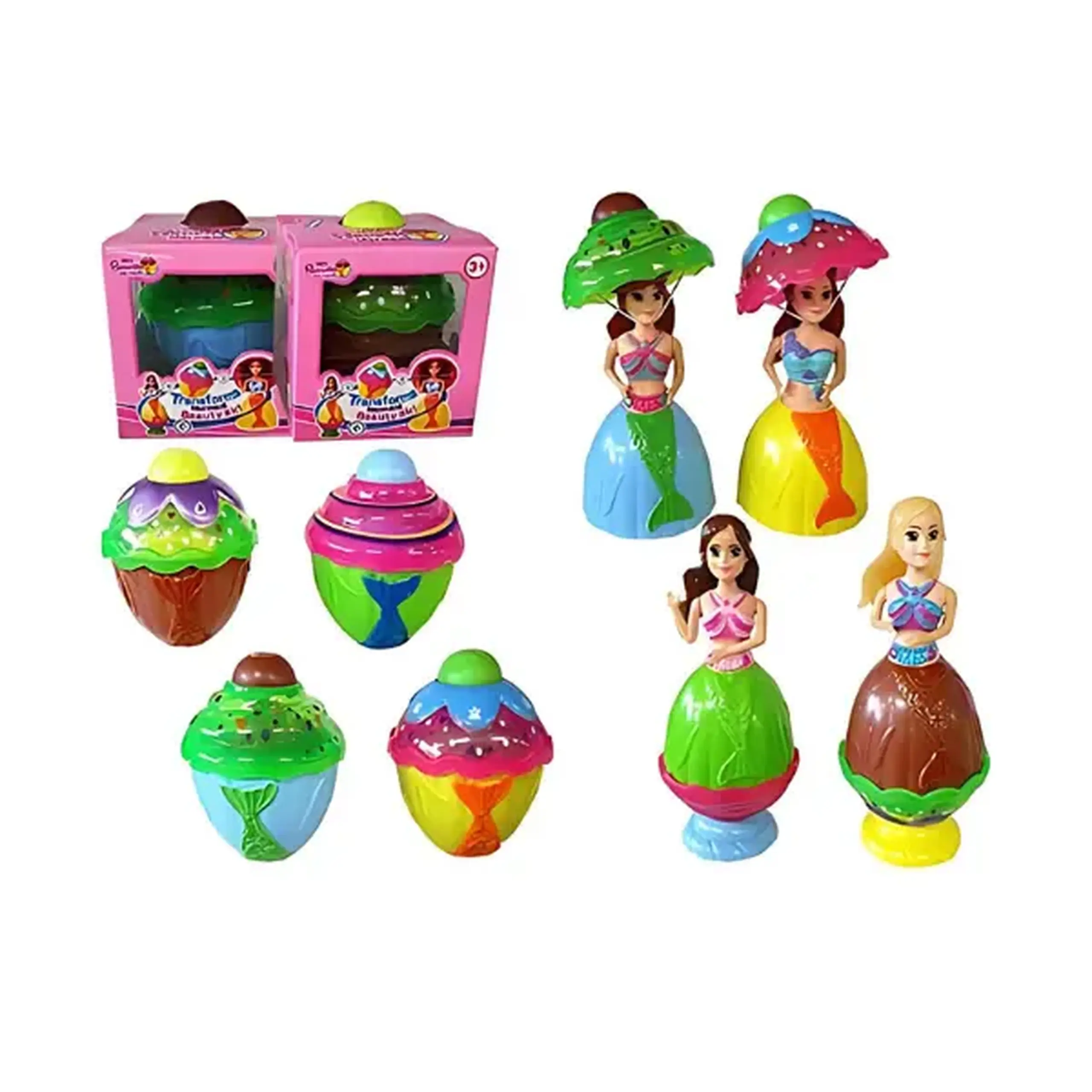 Mini-păpușă "Sirena în cupcake" 12 stiluri