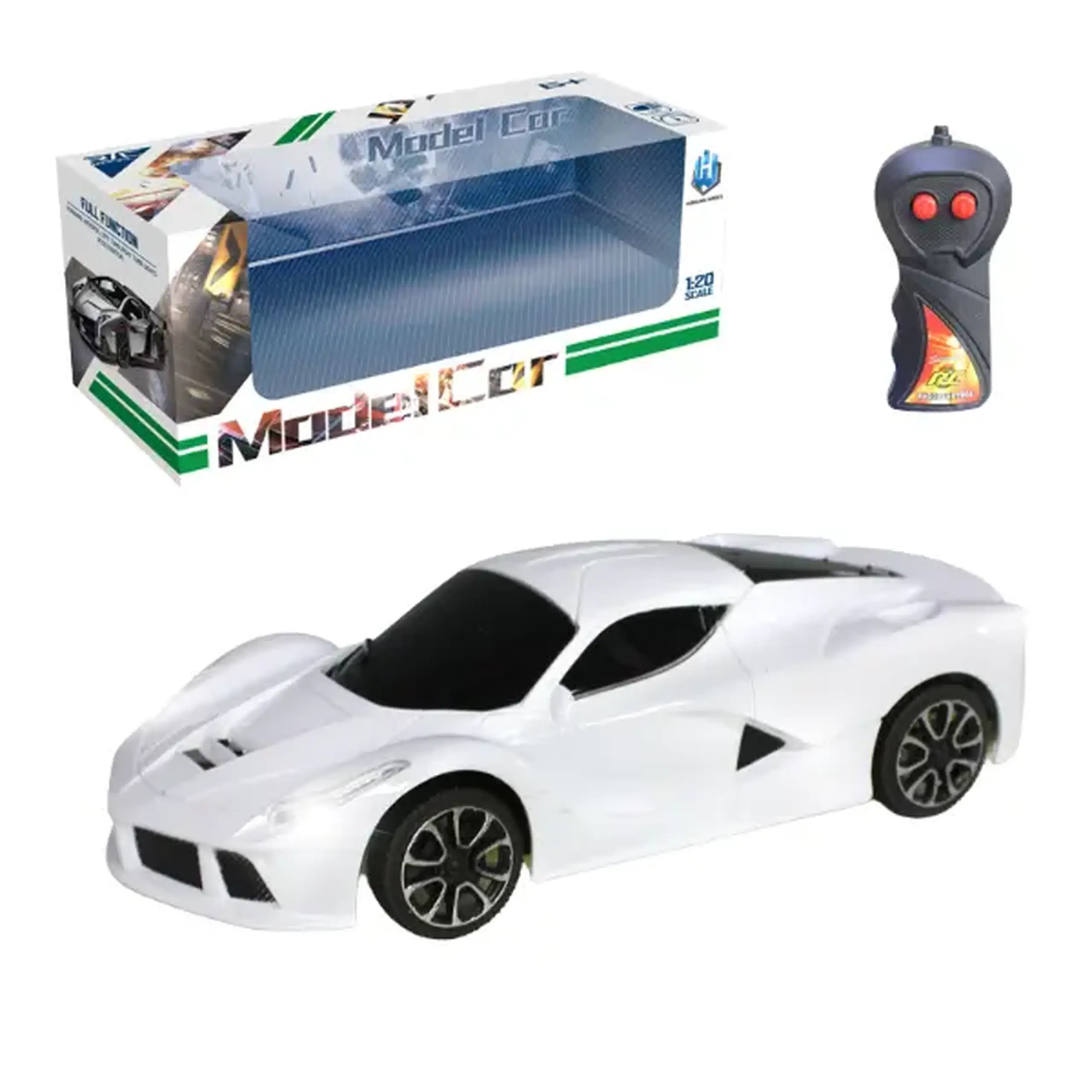 1:24 Mașină Radio-Control: cu două direcții și lumină (3 culori)