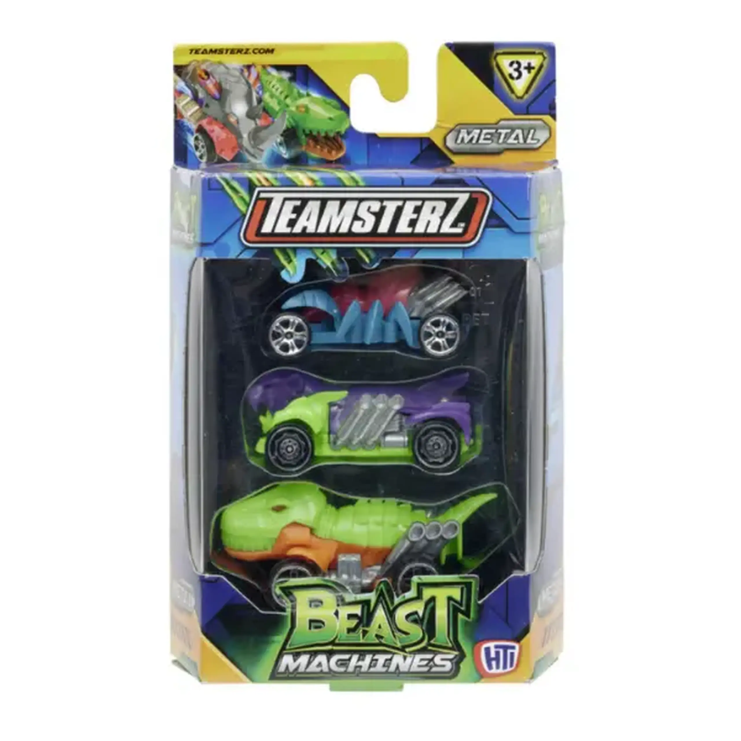 Set de 3 mașini Teamsterz Beast Machines Die-Cast, în as.
