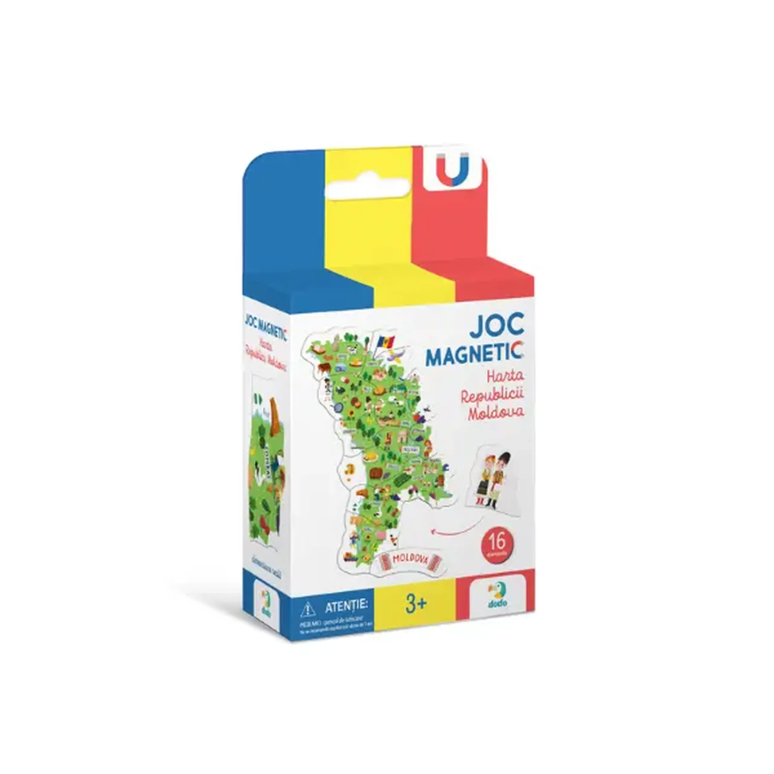 Joc magnetic educativ "Harta Moldovei", 16 piese