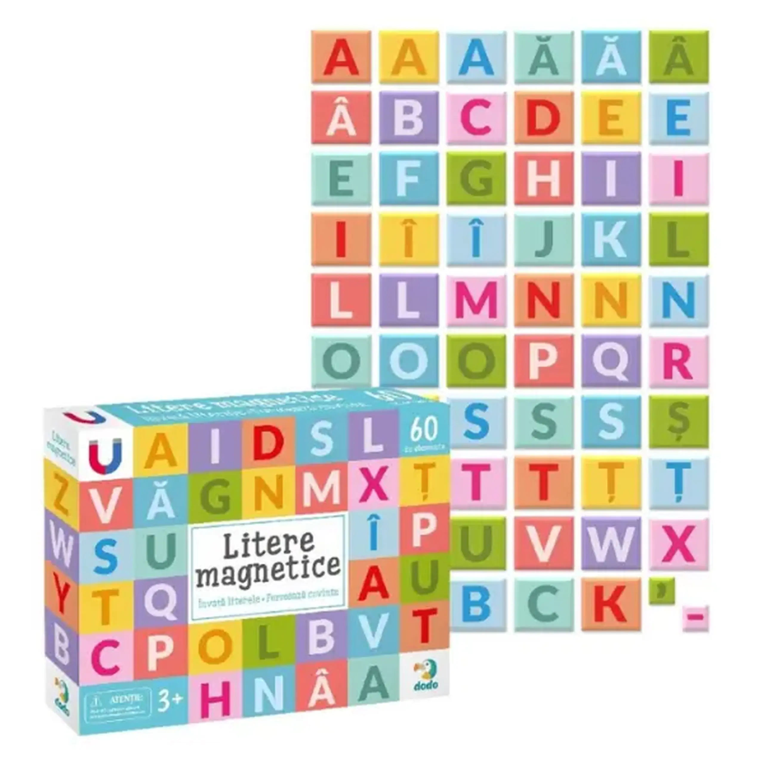 Joc magnetic "Alfabet", 60 el. (ro)