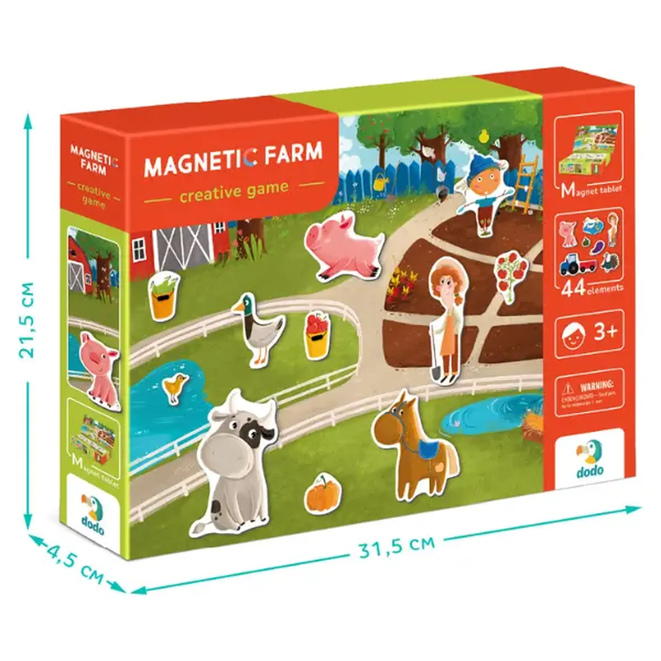 Joc magnetic "Ferma", 1 tablă magnetică, 44 elem.