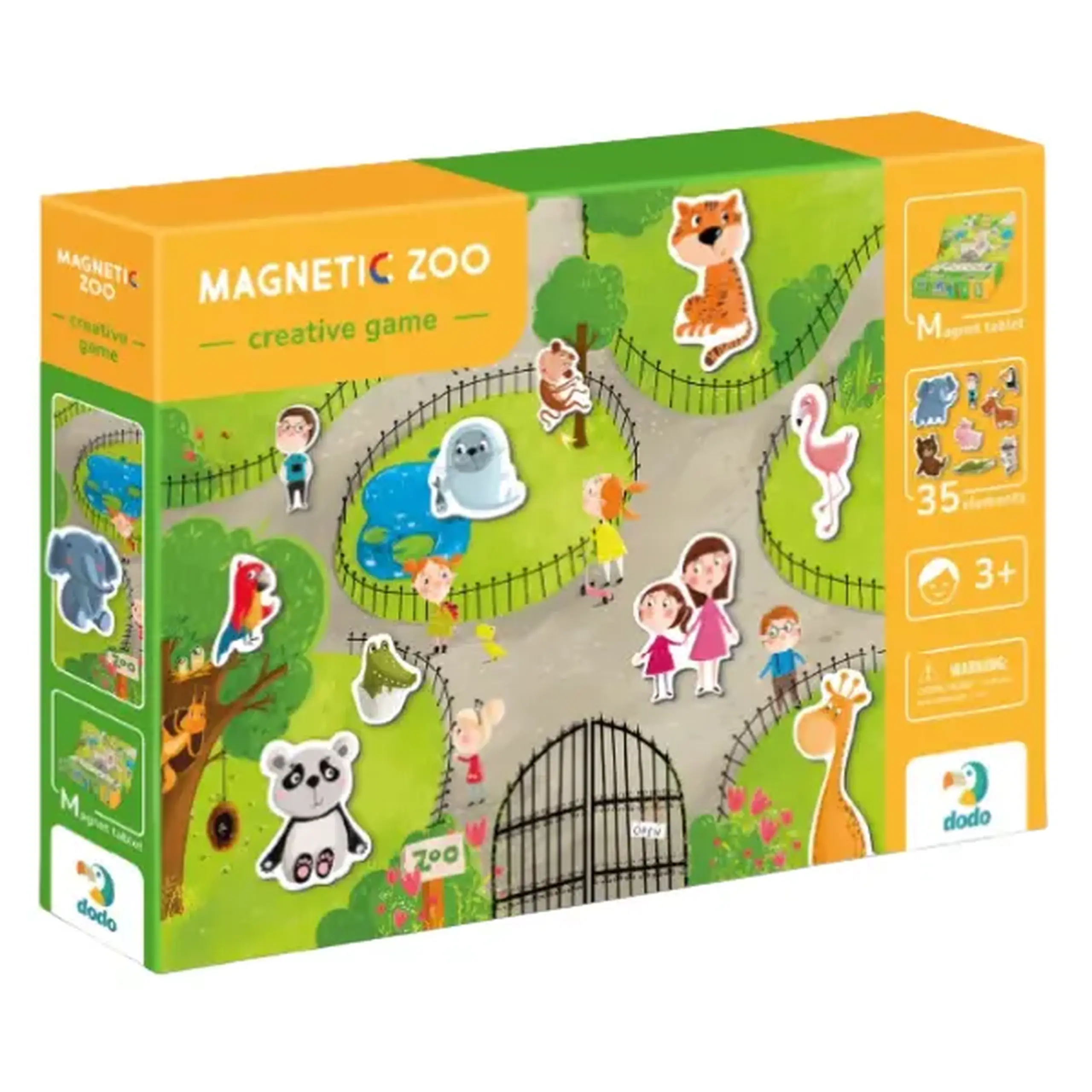 Joc magnetic "Zoo", 1 tablă magnetică, 35 elem.