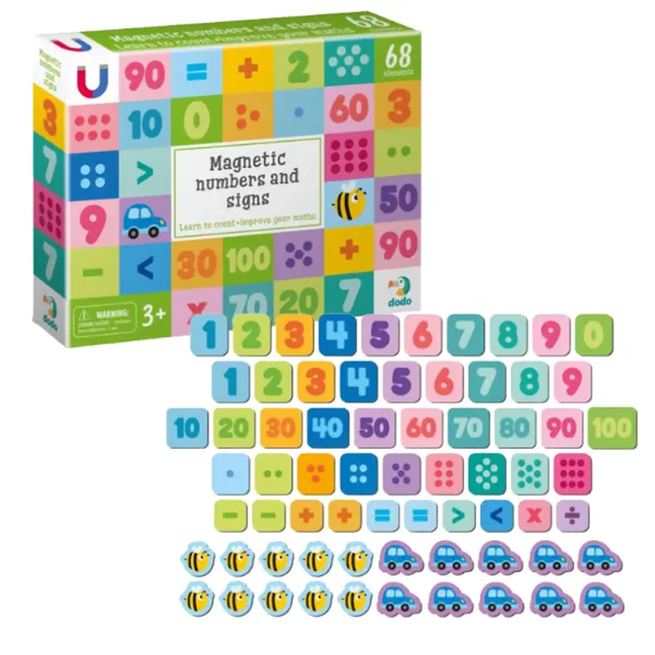 Joc magnetic "Cifre și semne", 68 elem.