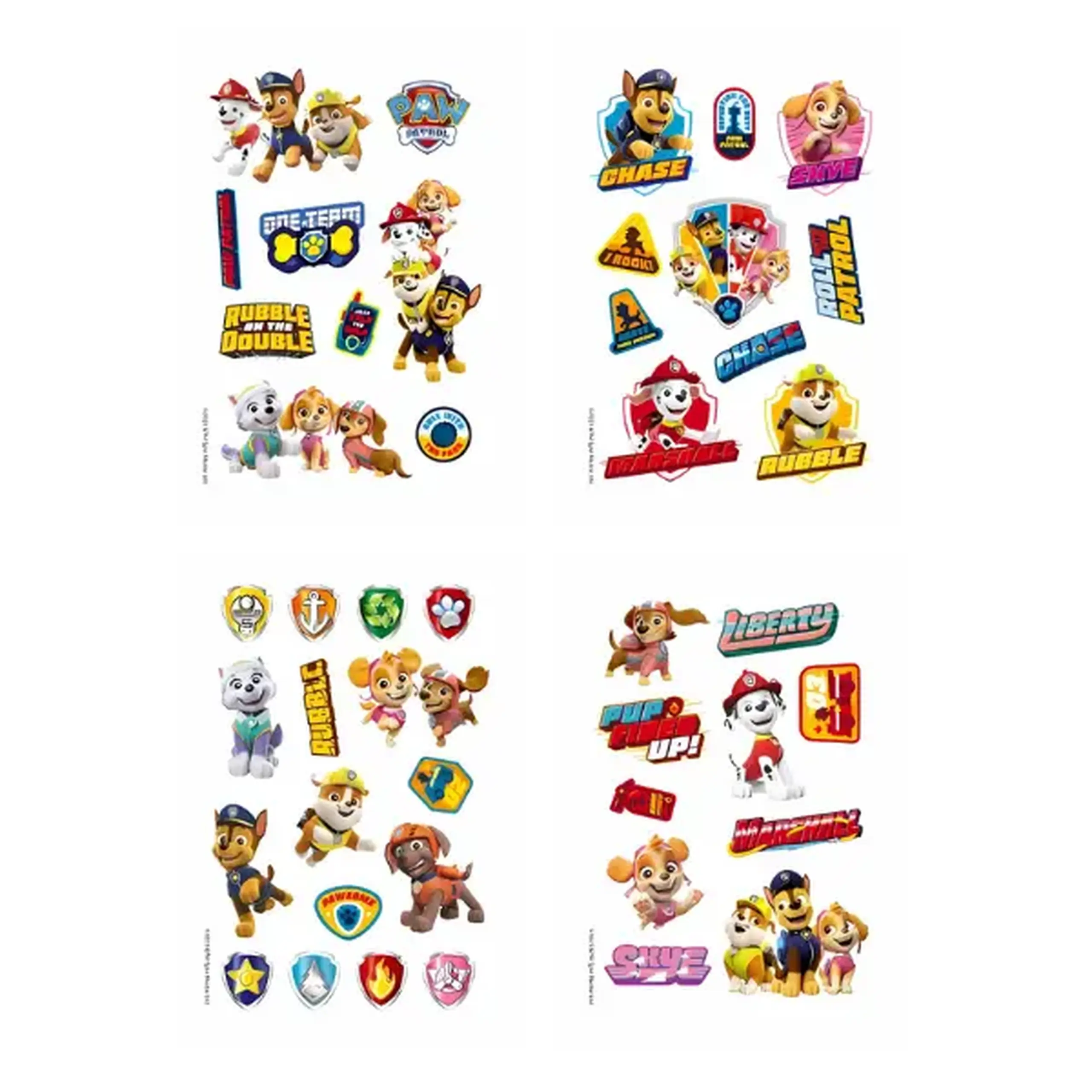 Set de tatuaje temporare pentru copii cu Patrula cățelușilor, 45 buc.