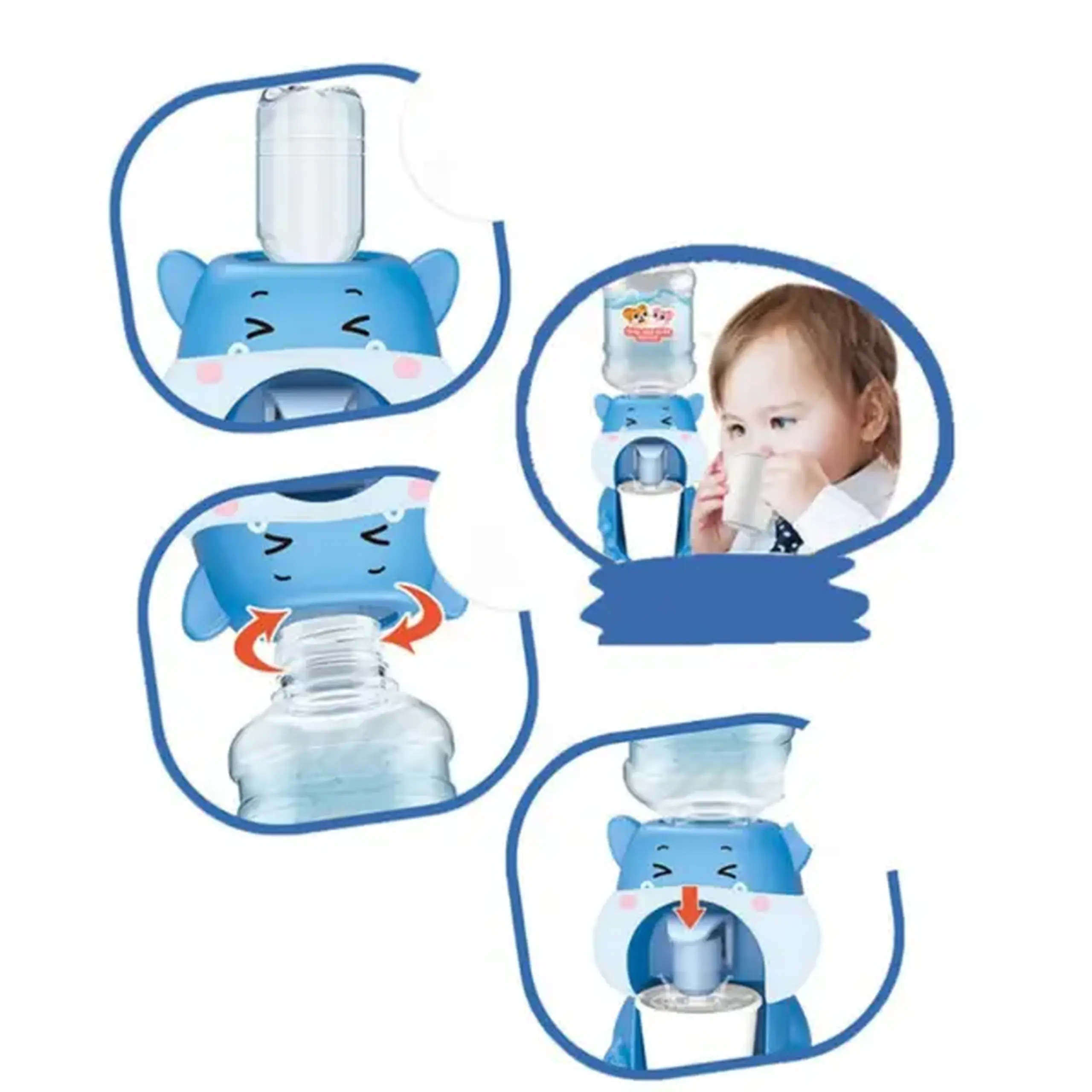 Mini-cooler de apă pentru copii "Hipopotam"