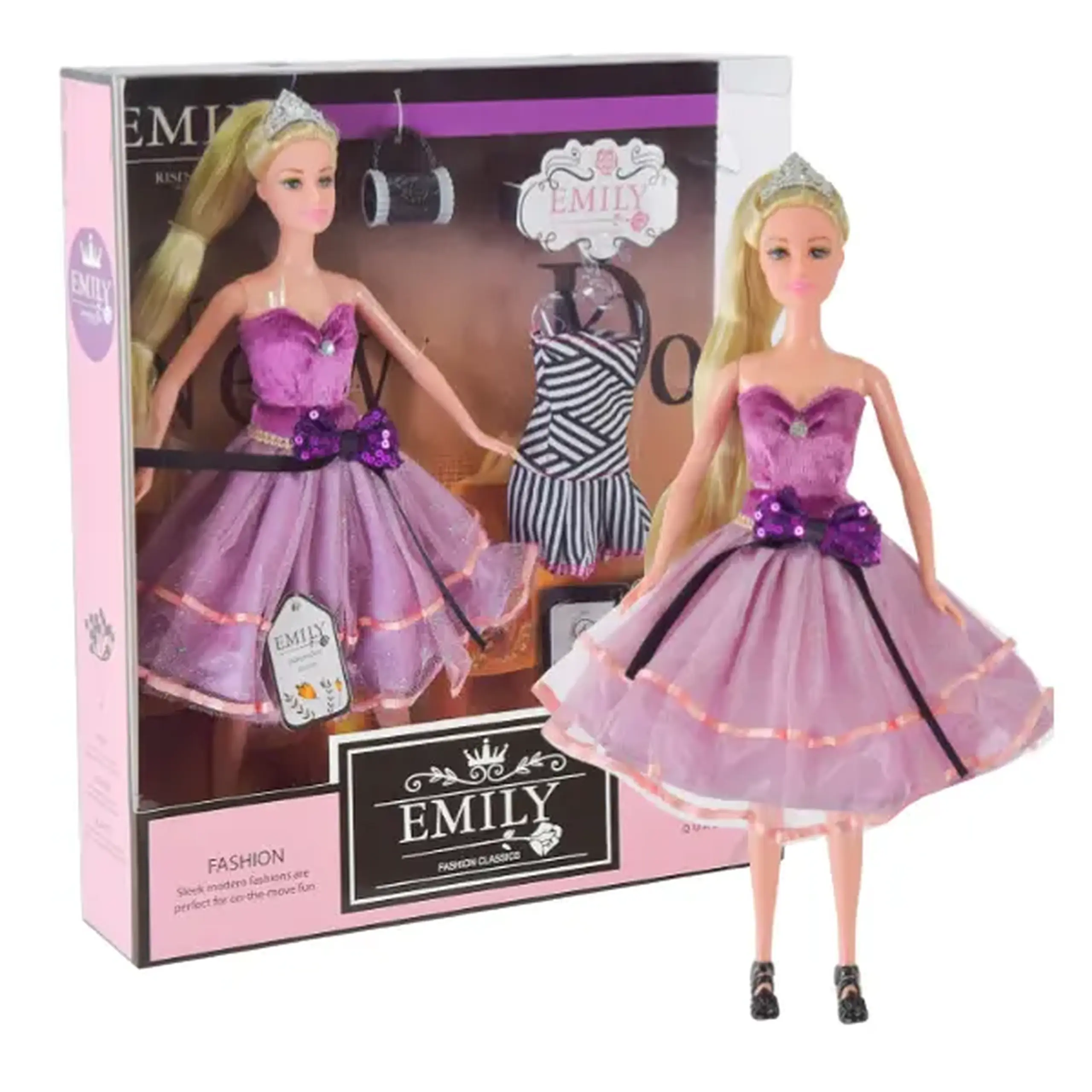 Păpușa Emily "Seria lavandă cu accesorii"