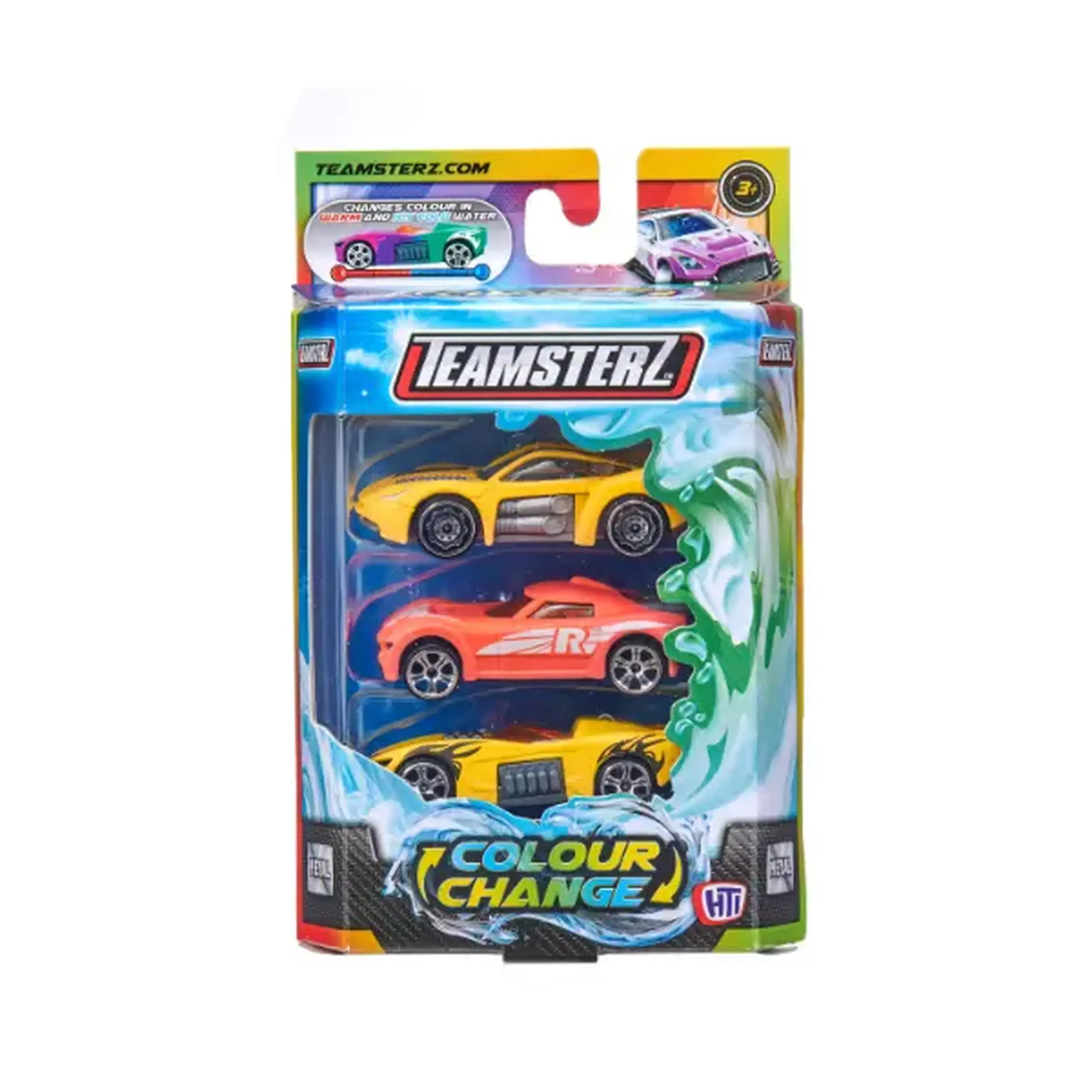 Set de 3 mașinuțe cu schimbare de culoare Teamsterz S/M