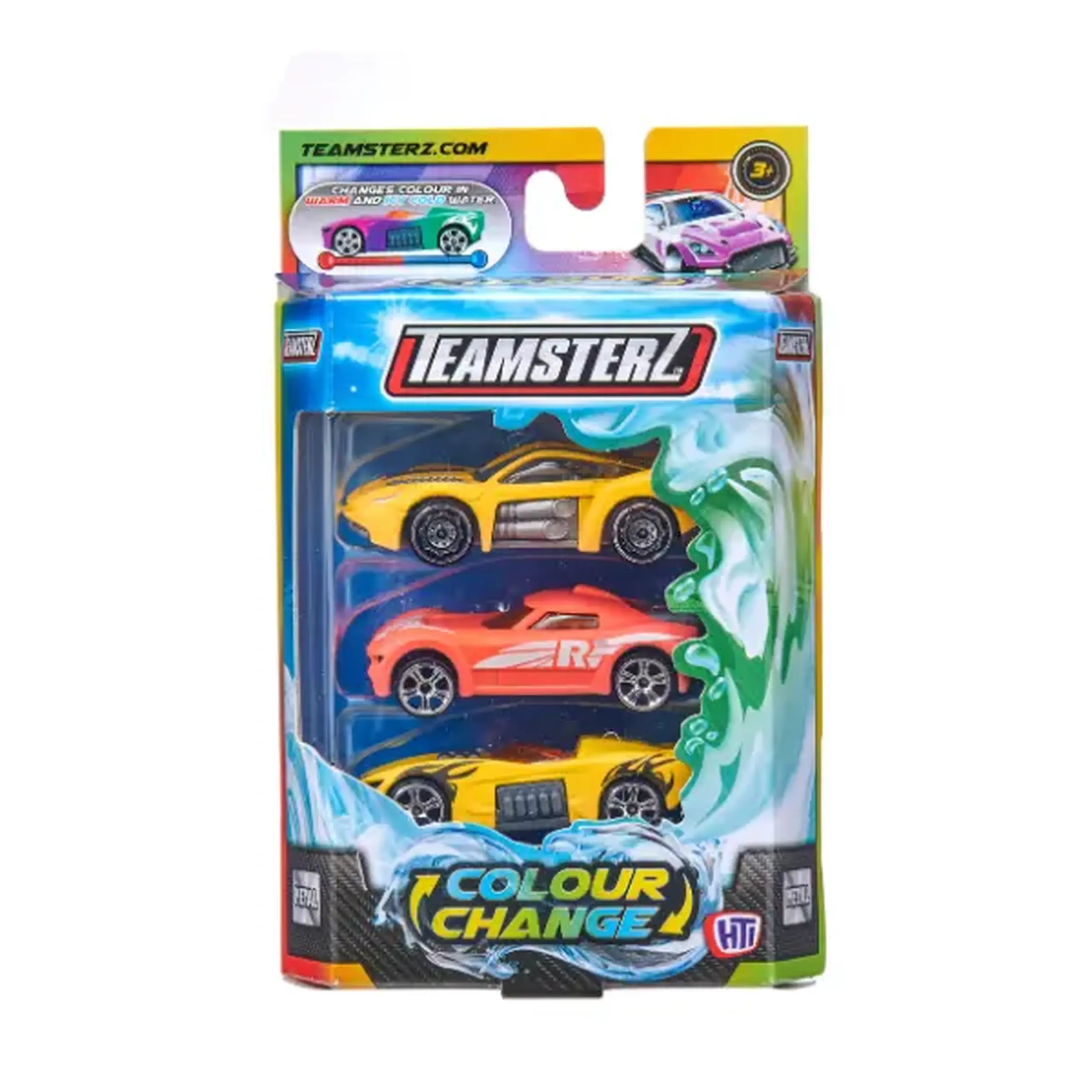 Set de 3 mașinuțe cu schimbare de culoare Teamsterz S/M