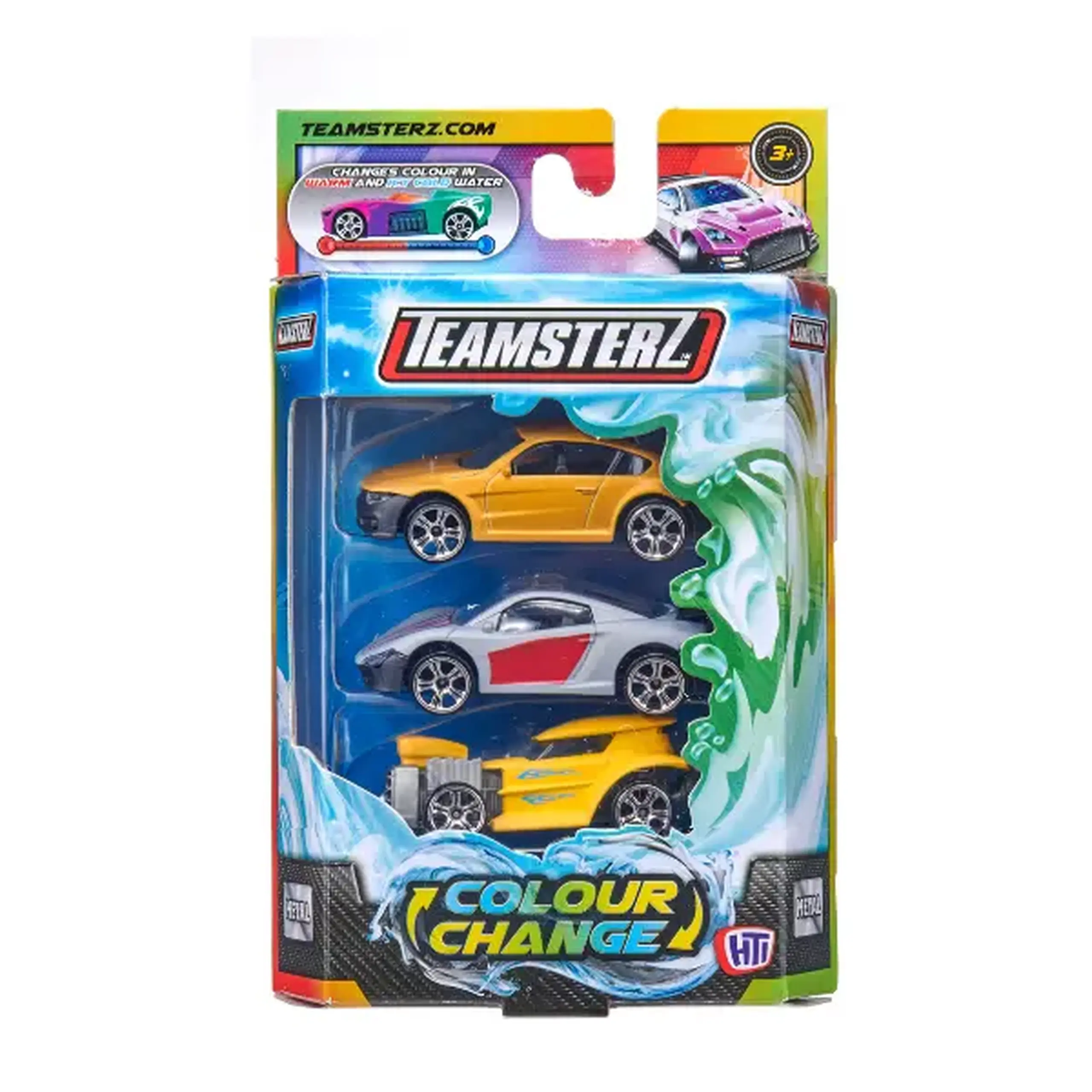 Set de 3 mașinuțe cu schimbare de culoare Teamsterz S/M