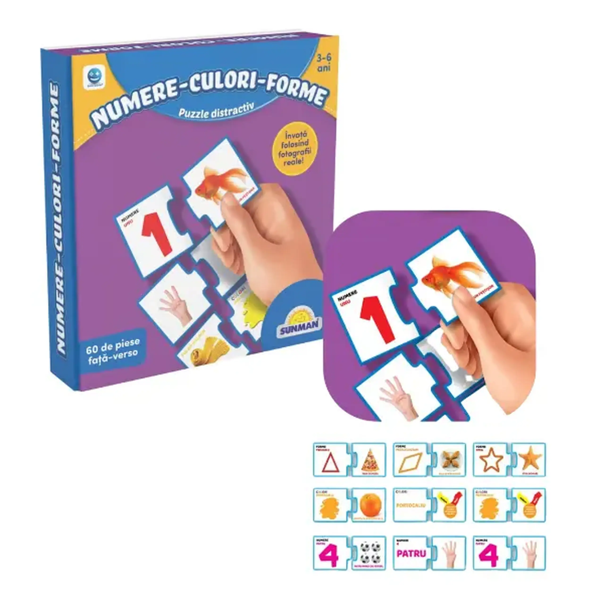 Puzzle "Numere-culori-forme", (ro), Smile Games