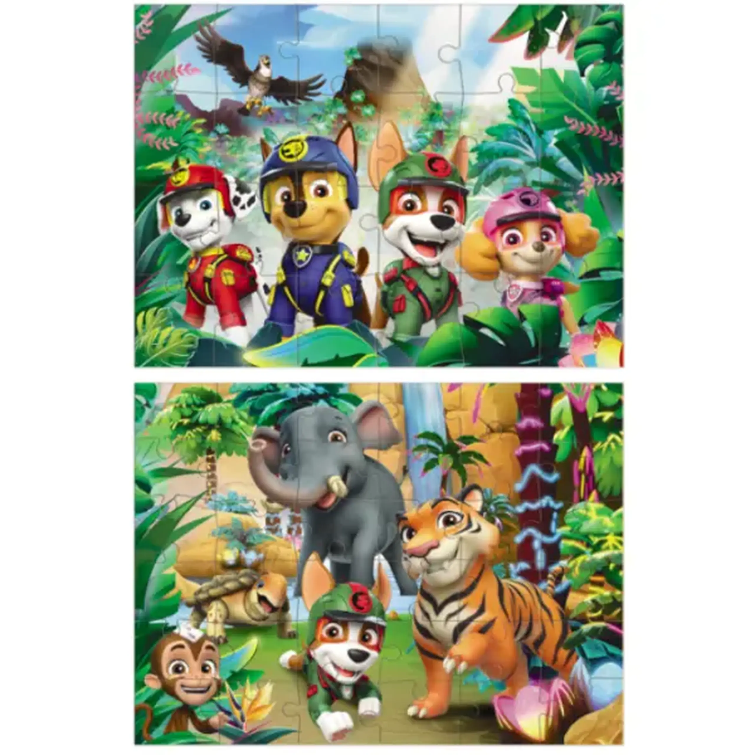 Puzzle "Aventuri în Junglă, 2 în 1", seria Patrula cățelușilor, 60 elem.