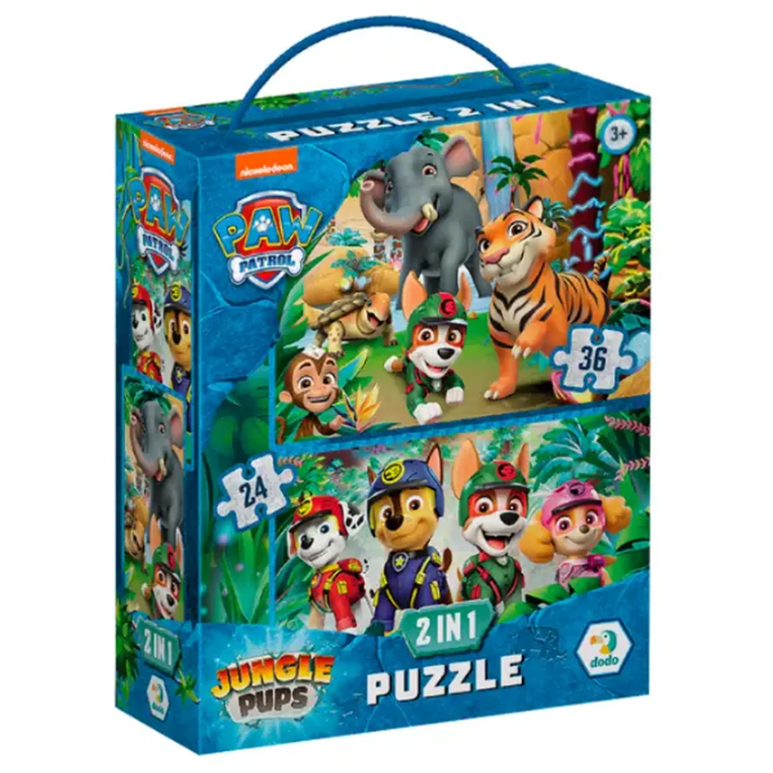 Puzzle "Aventuri în Junglă, 2 în 1", seria Patrula cățelușilor, 60 elem.