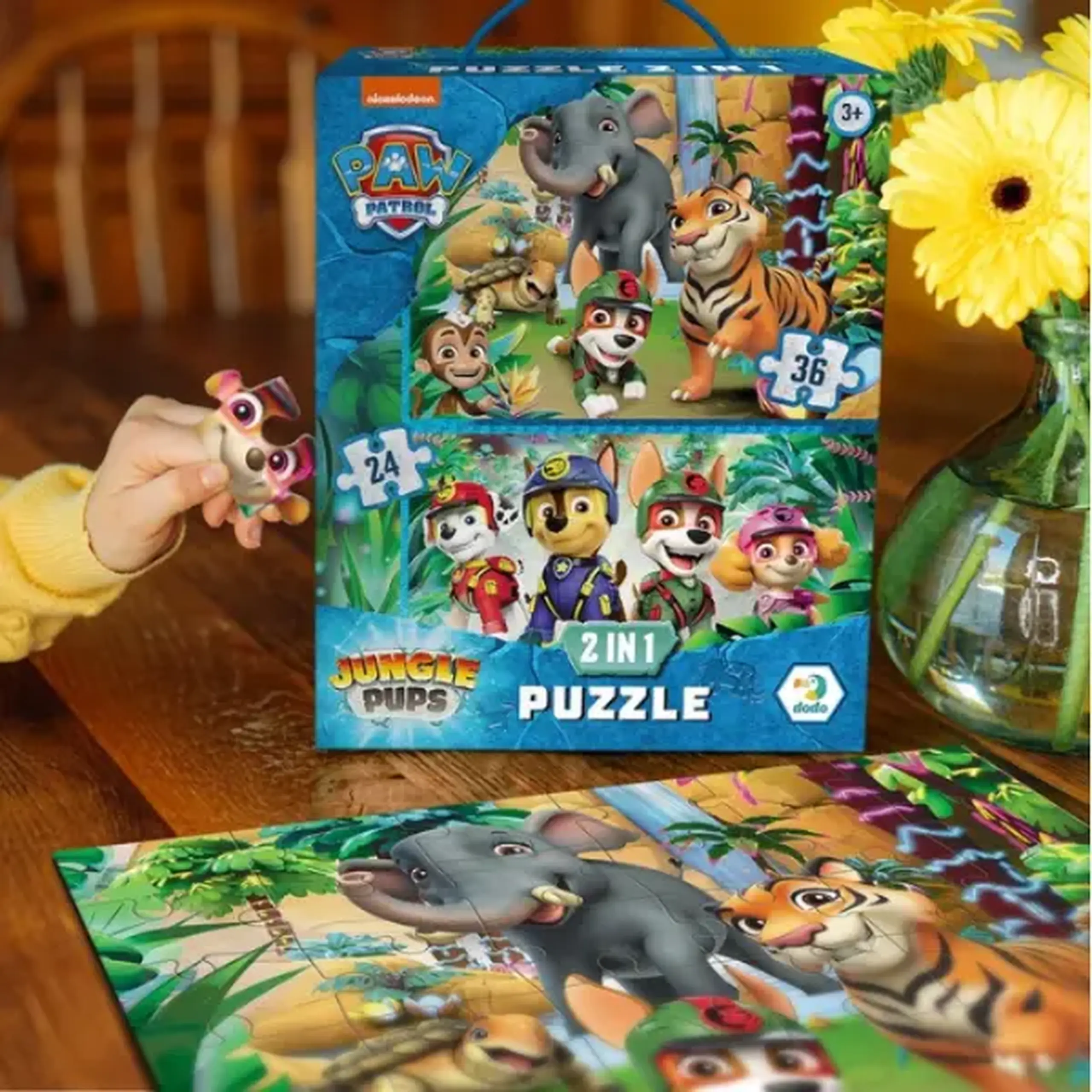 Puzzle "Aventuri în Junglă, 2 în 1", seria Patrula cățelușilor, 60 elem.