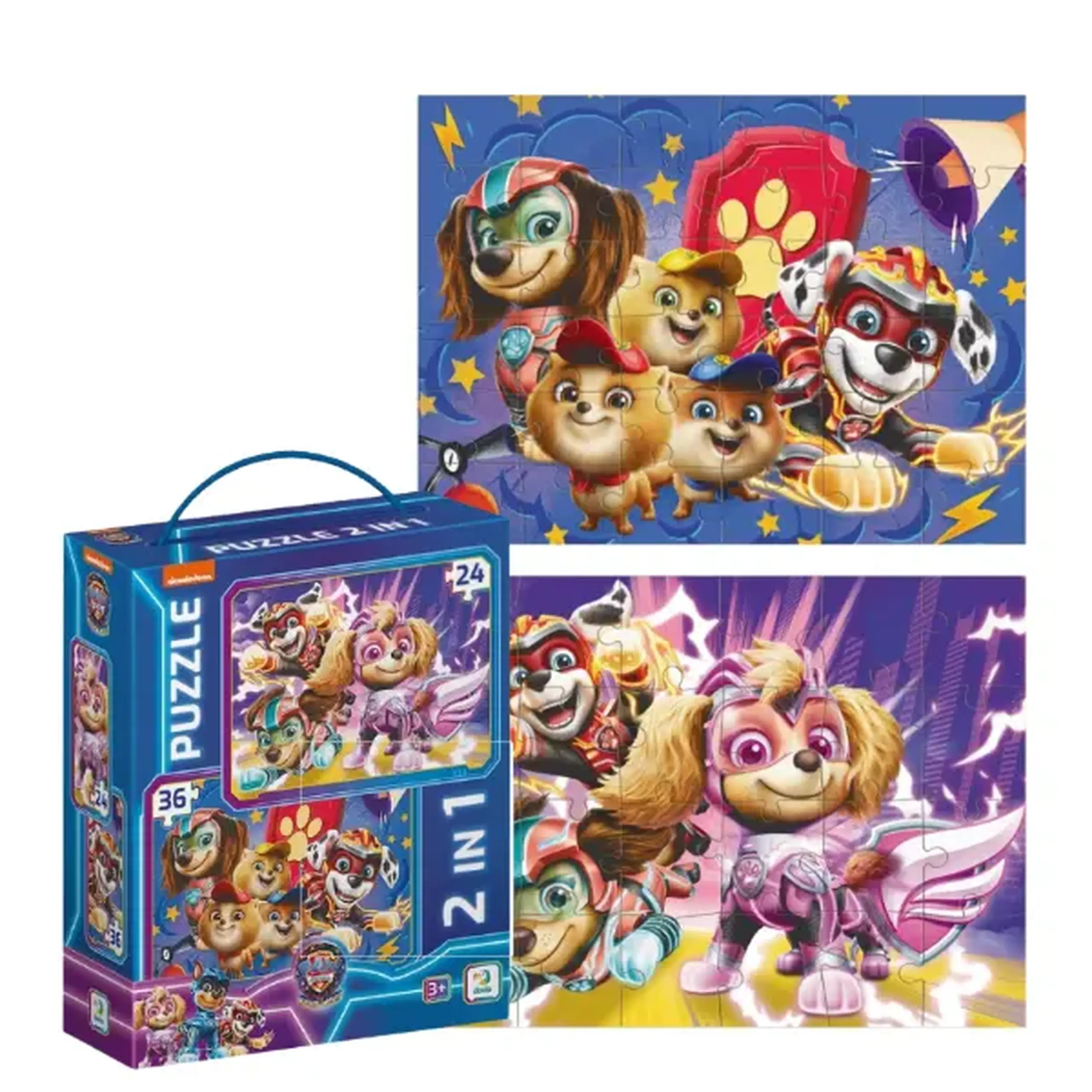 Puzzle 2 în 1 "Păstrăm lumea în siguranță", seria Patrula cățelușilor, 24 și 36 elem.