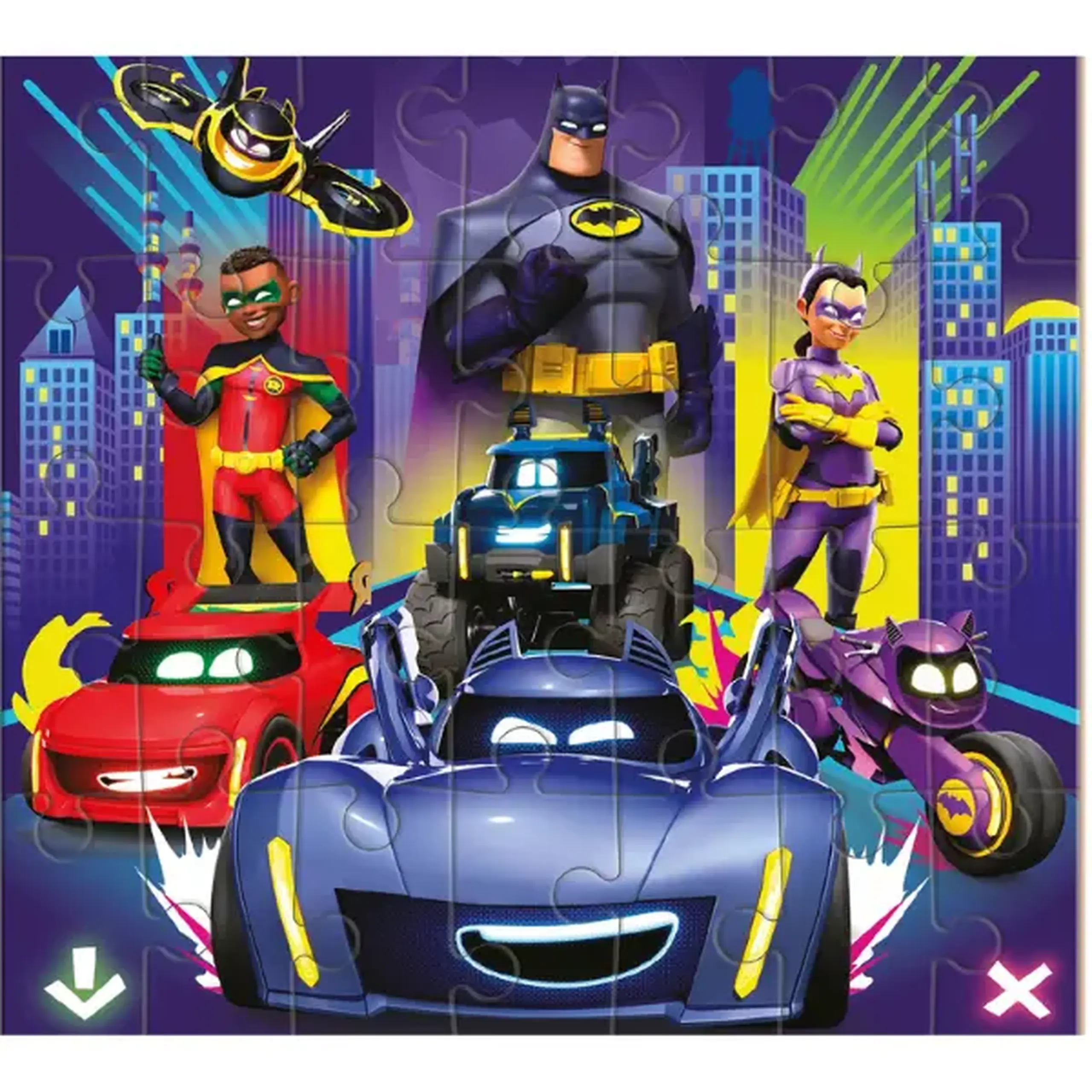 Puzzle "Batwheels: Chem pe toți betmobiliștii", seria Progressive, 28 elem.
