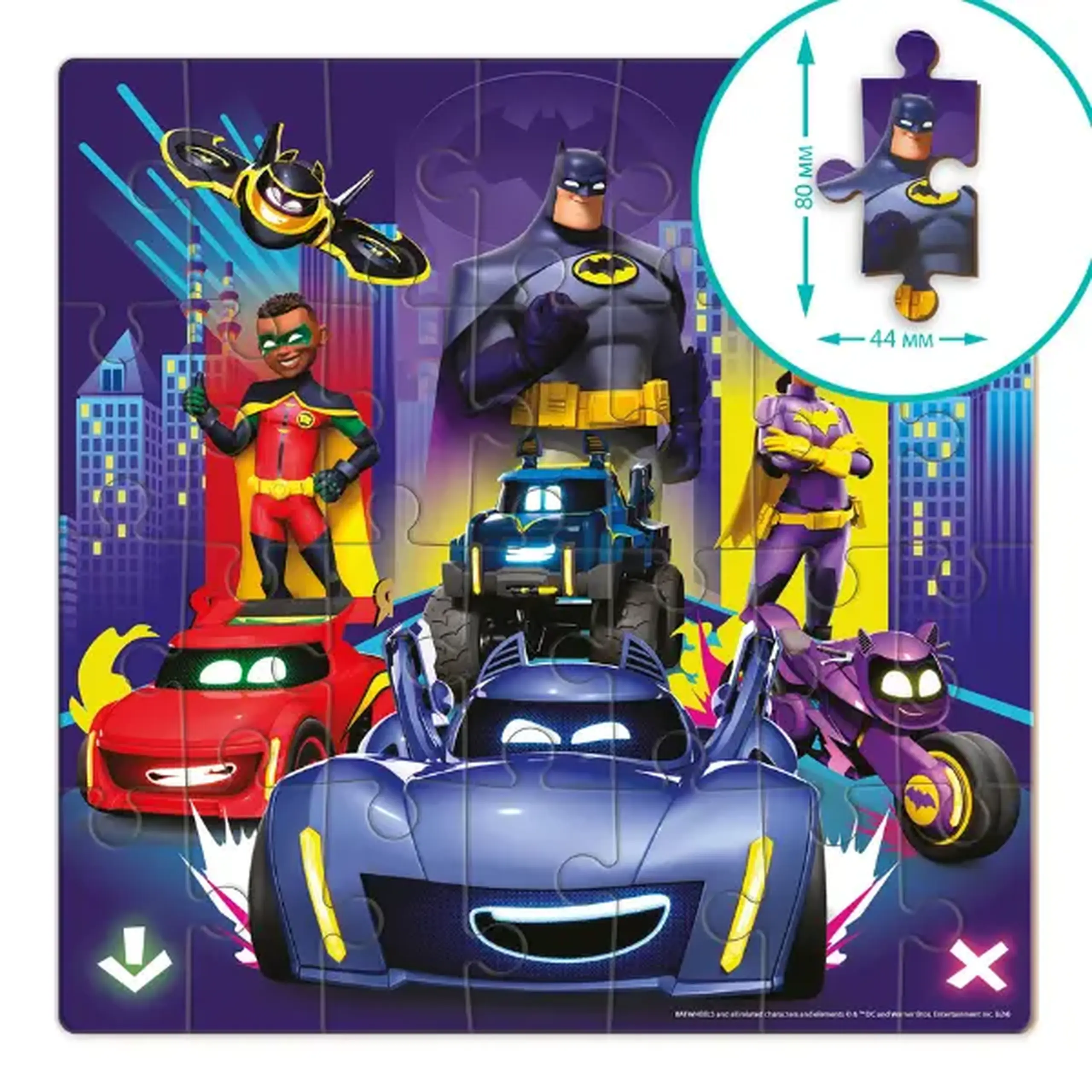 Puzzle "Batwheels: Chem pe toți betmobiliștii", seria Progressive, 28 elem.