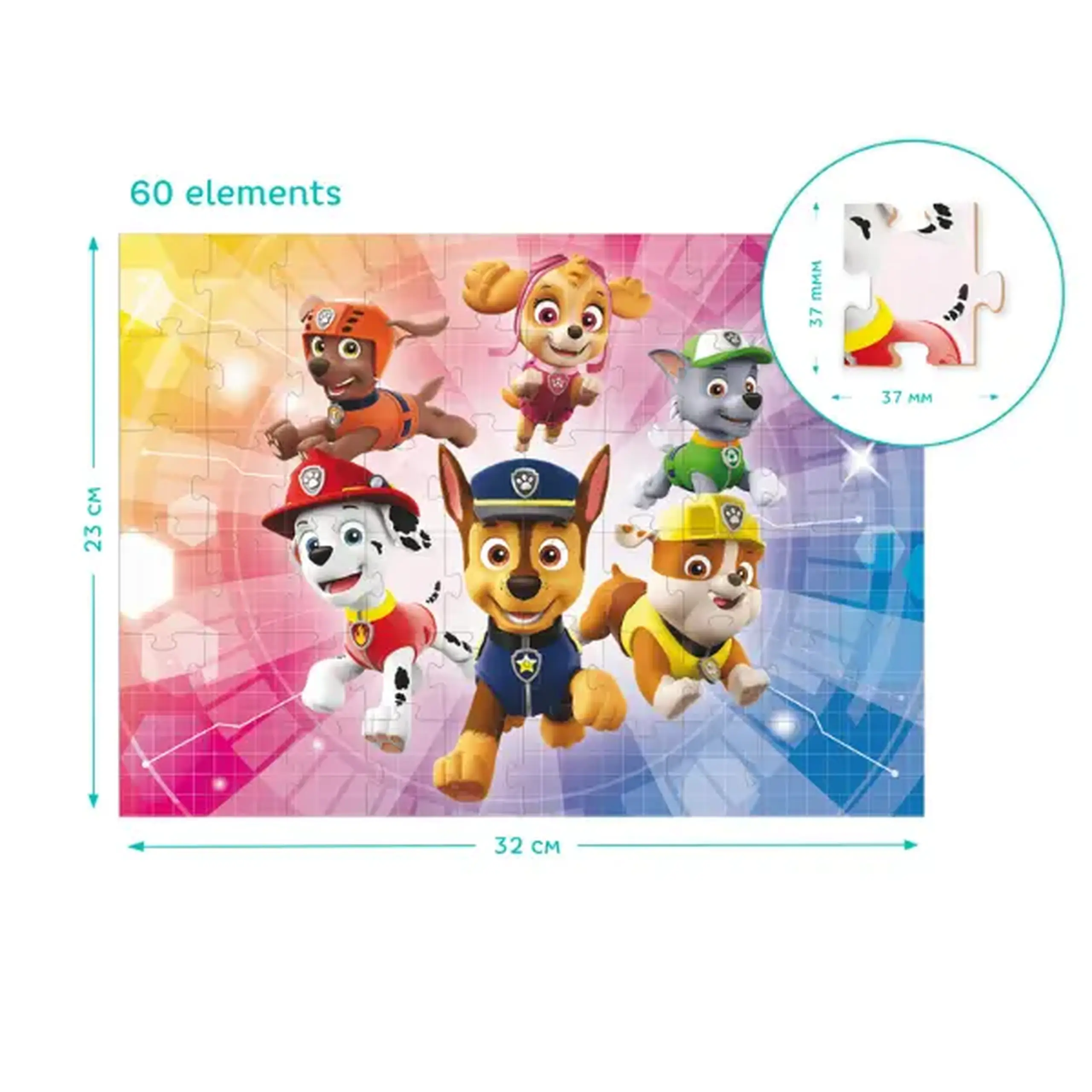 Puzzle "Echipa de salvare", seria Patrula cățelușilor, 60 elem.
