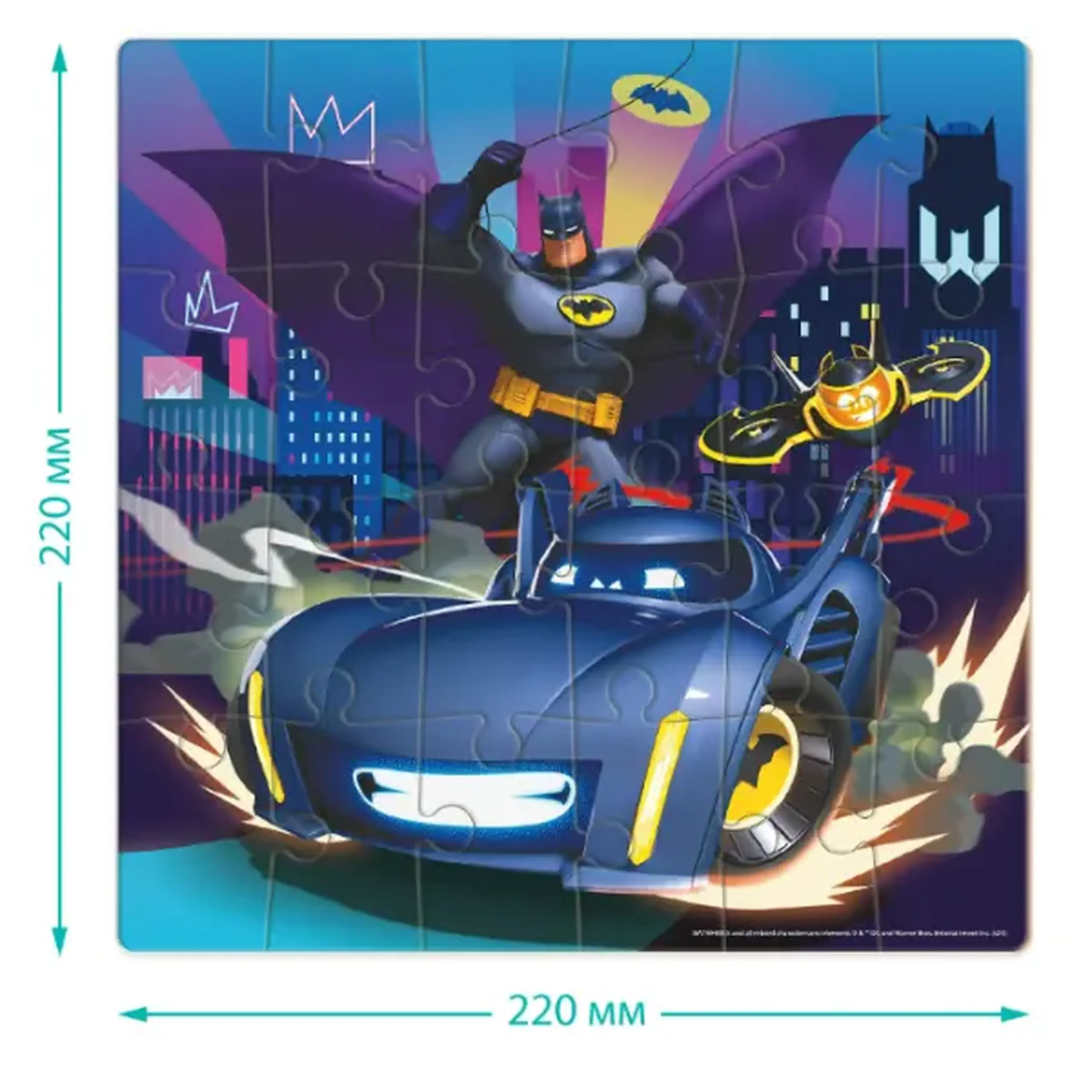 Puzzle "Batwheels: Batmobilul Bam", seria Progressive, 24 el.