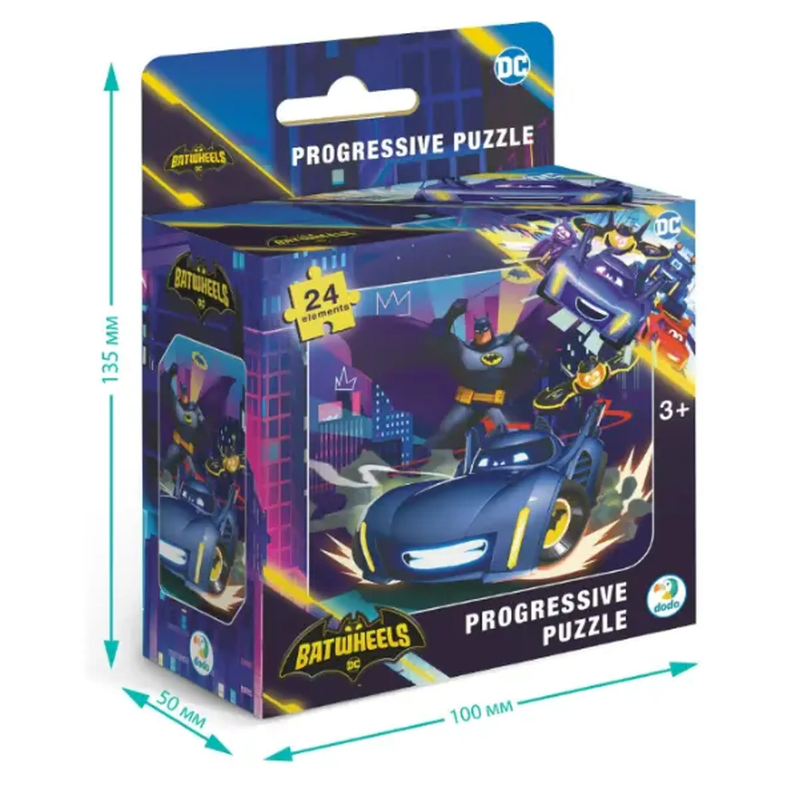 Puzzle "Batwheels: Batmobilul Bam", seria Progressive, 24 el.