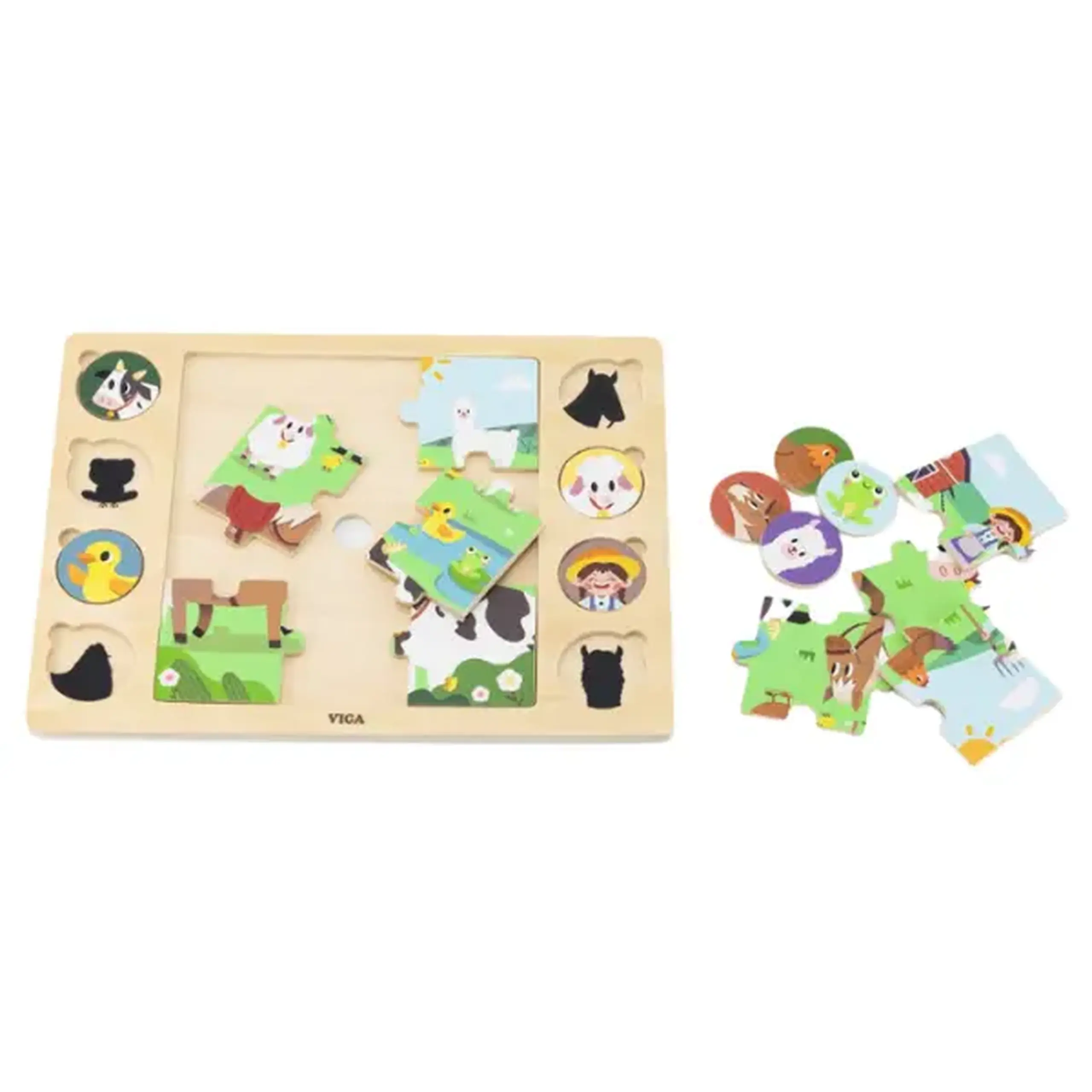 Puzzle din lemn "Animale de fermă" 17 elem.