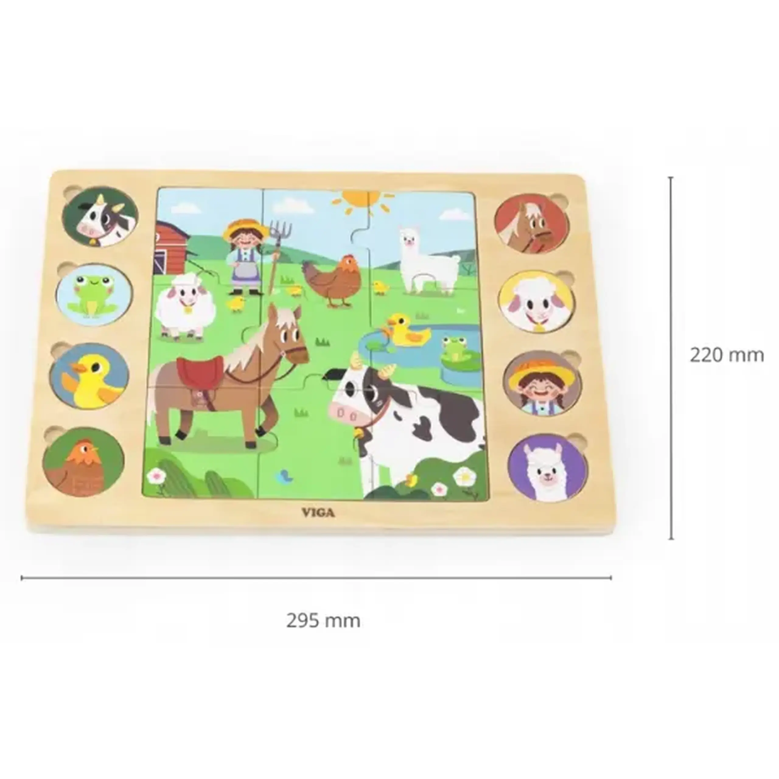 Puzzle din lemn "Animale de fermă" 17 elem.