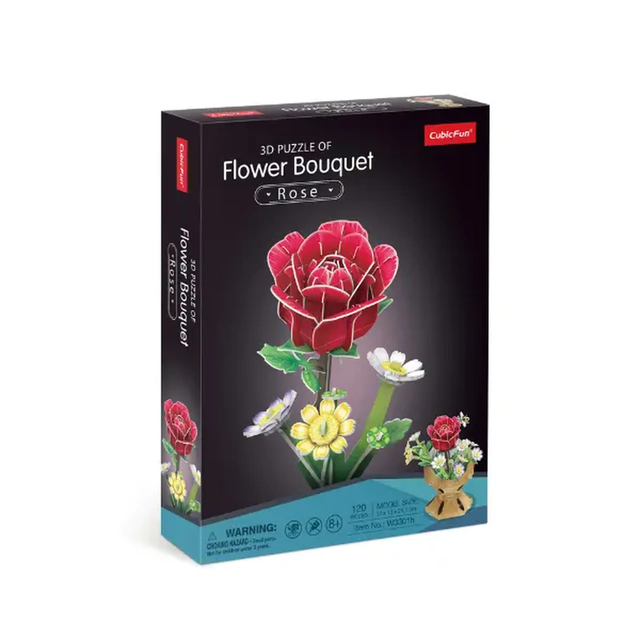 3D puzzle "Buchet de flori – Trandafir", 120 elem.