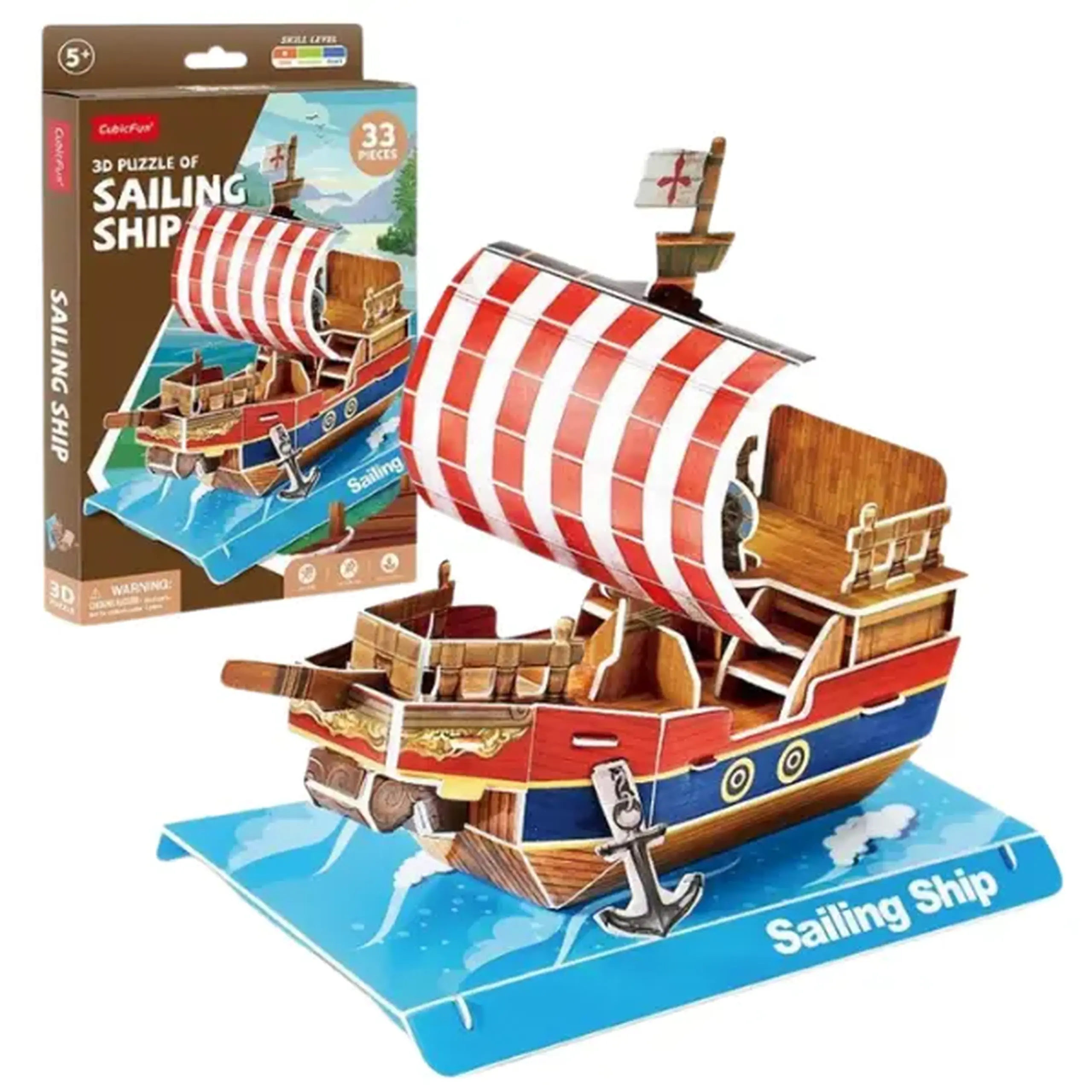 3D puzzle Corabie cu pânze, 33 elem.