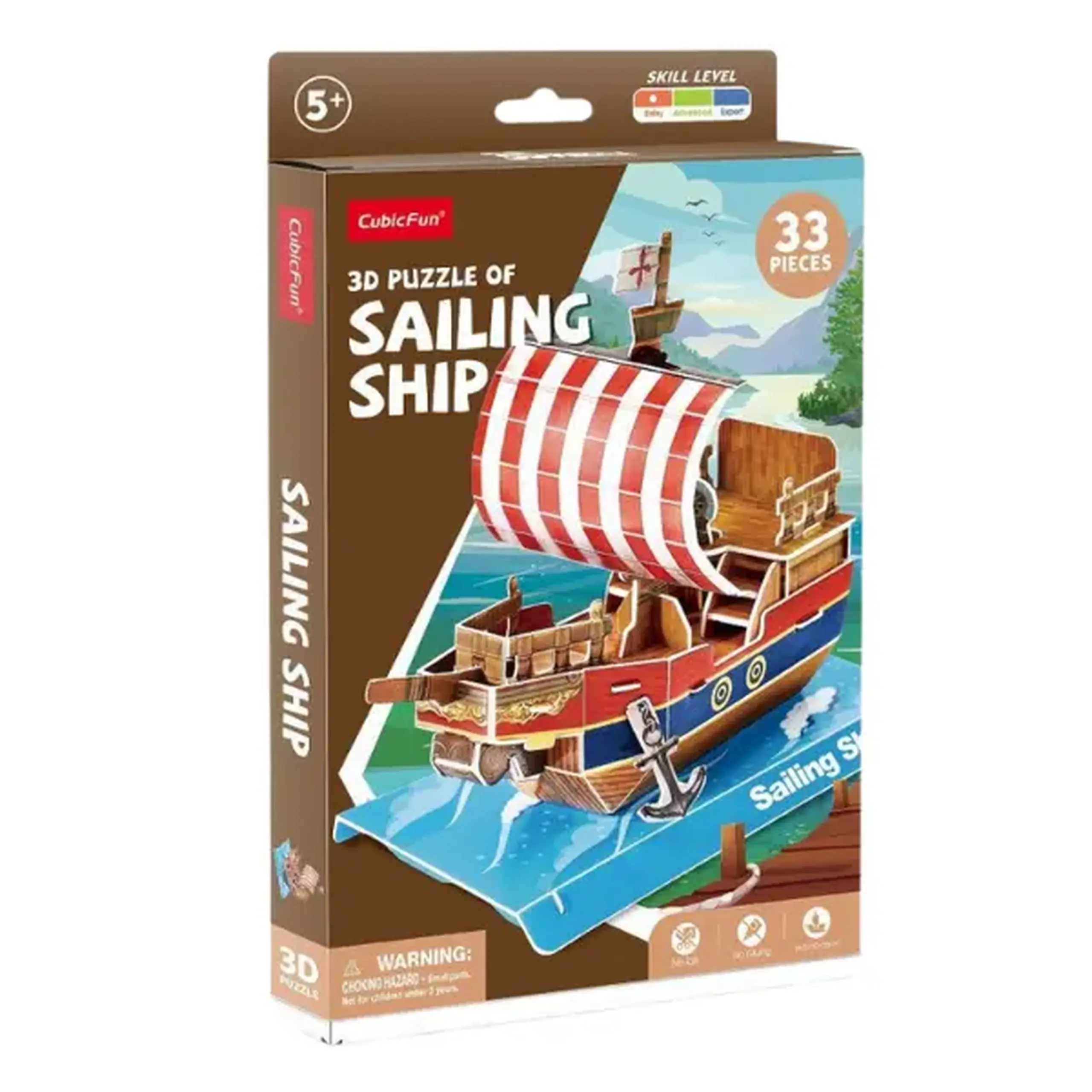 3D puzzle Corabie cu pânze, 33 elem.