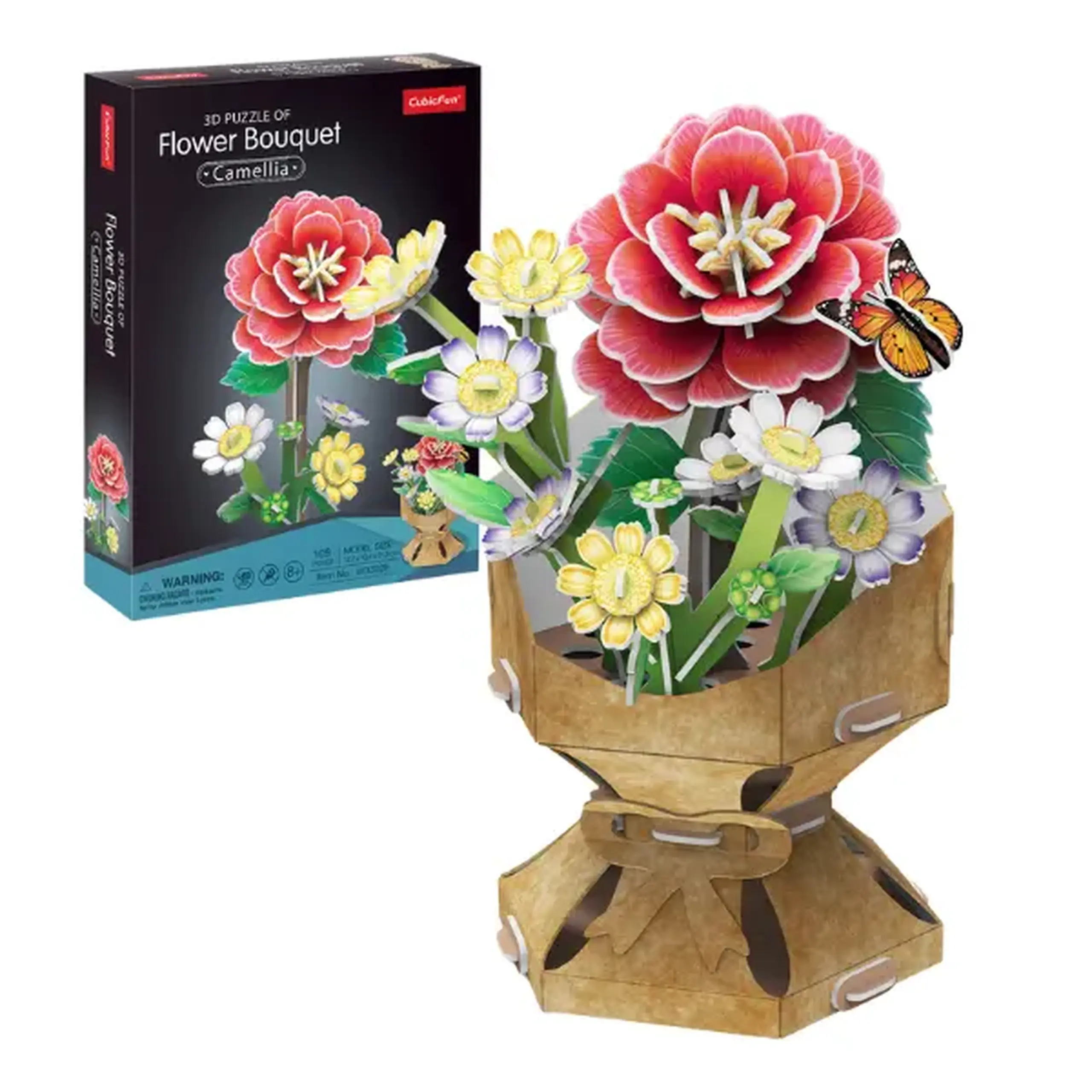 3D puzzle “Buchet de camelii”, 108 elemente