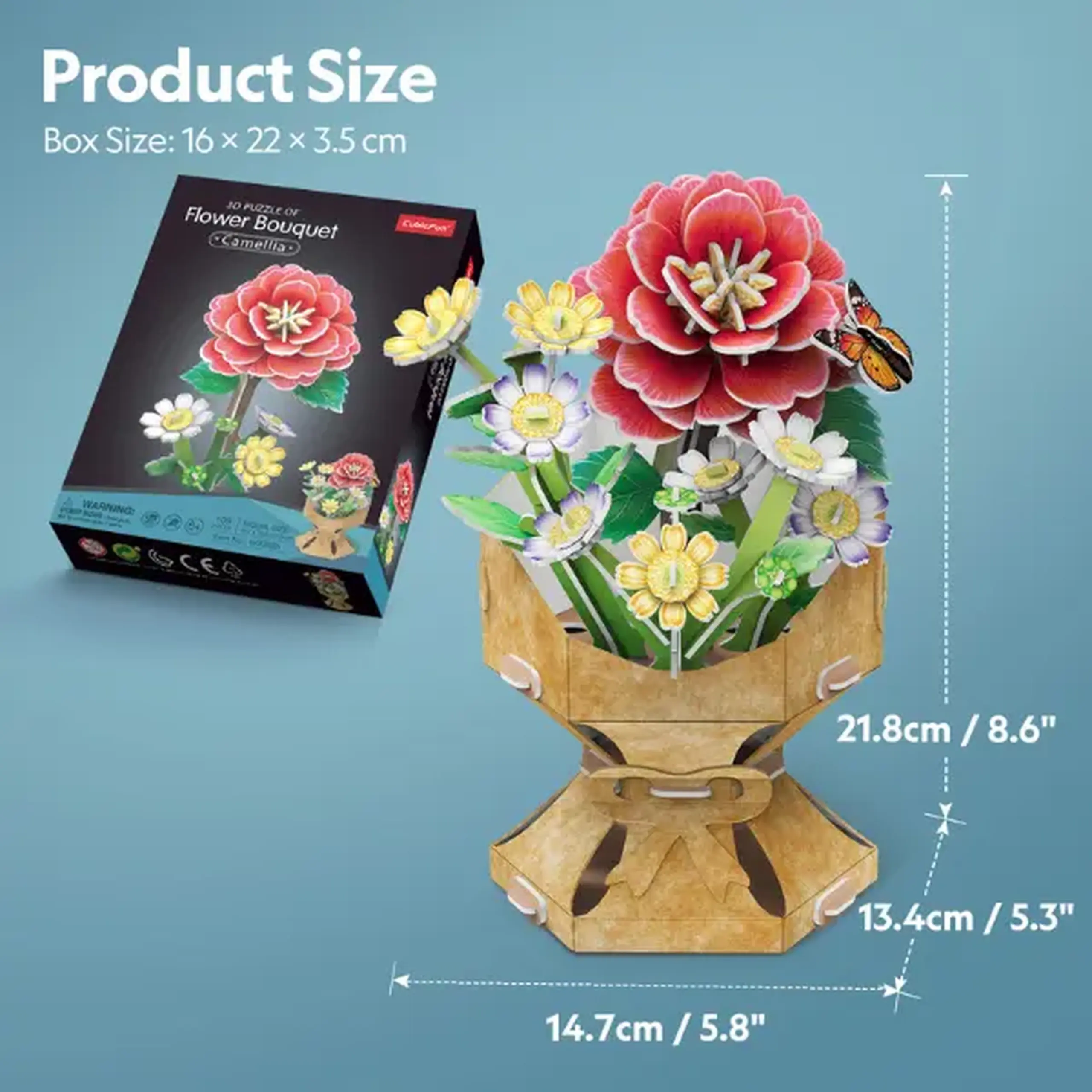 3D puzzle “Buchet de camelii”, 108 elemente