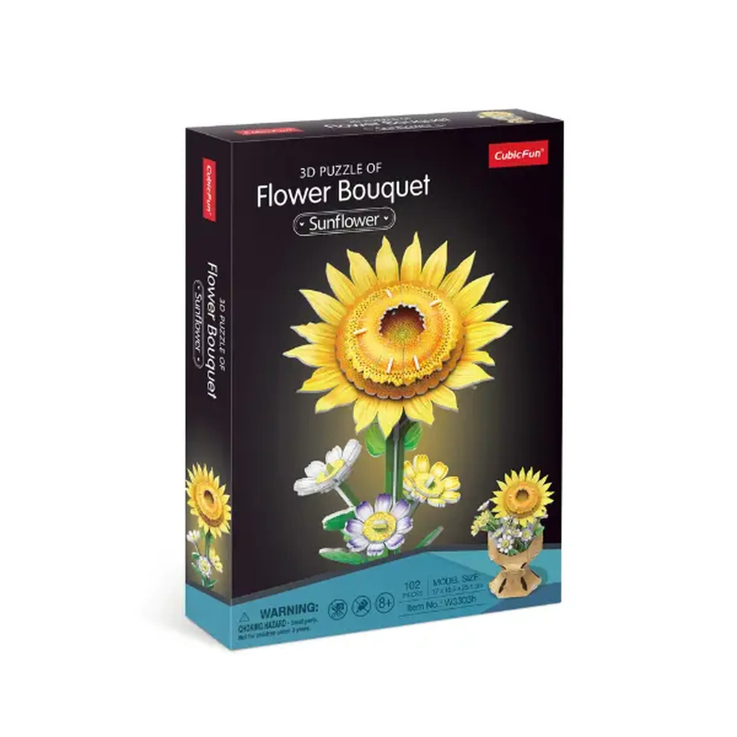 3D puzzle “Buchet de floarea-soarelui”, 102 elemente