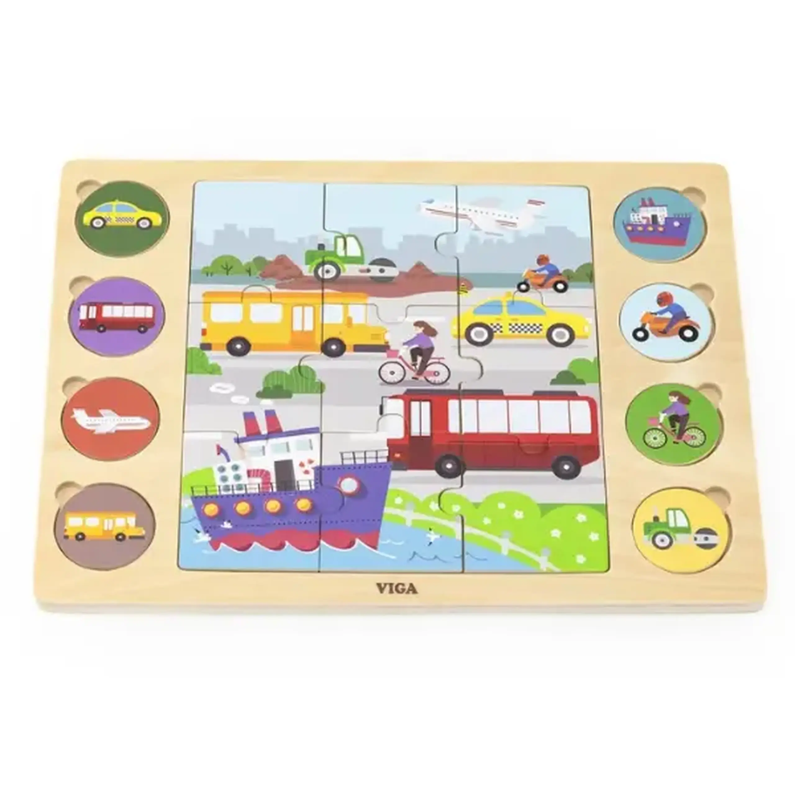 Puzzle din lemn "Transport" 9 elem.