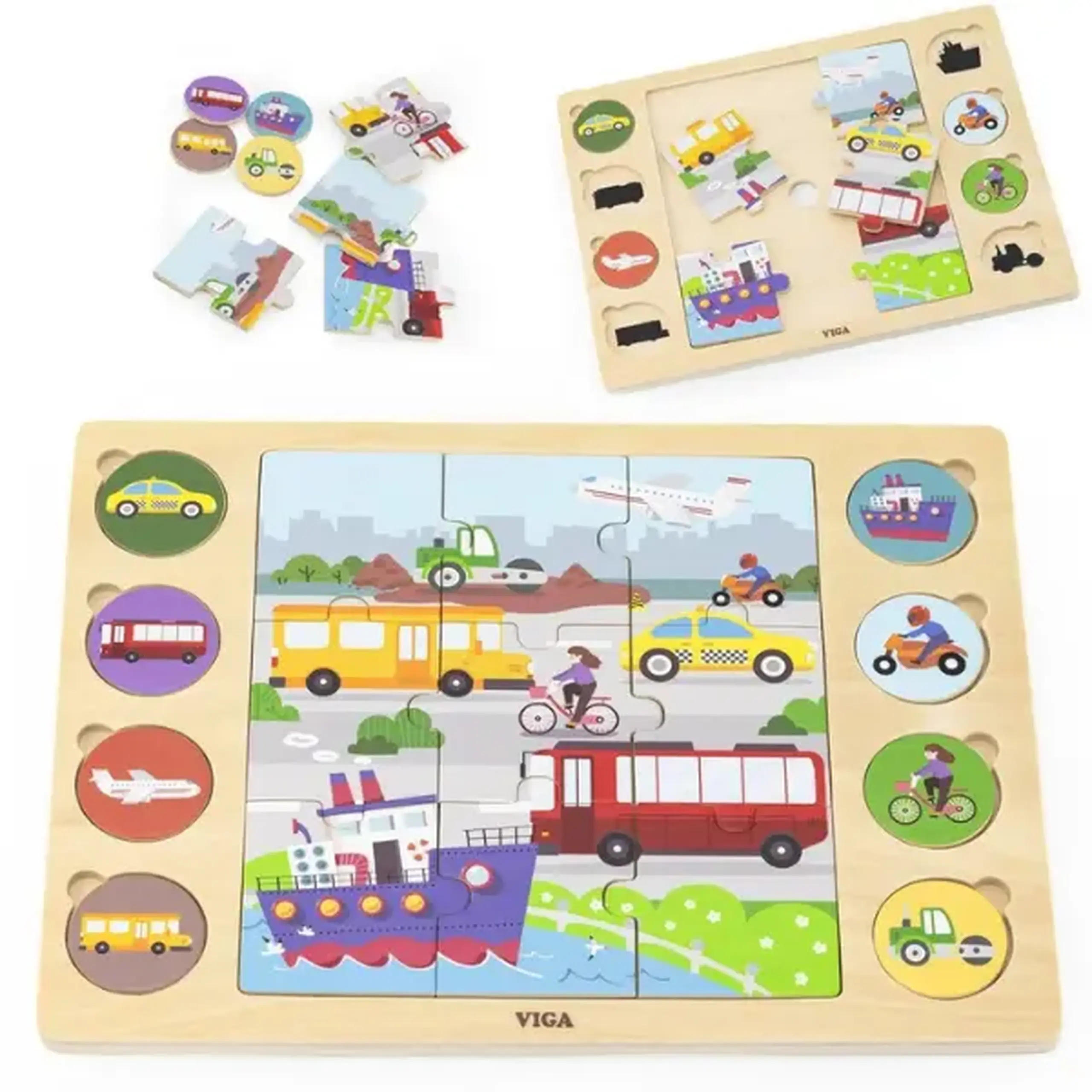 Puzzle din lemn "Transport" 9 elem.