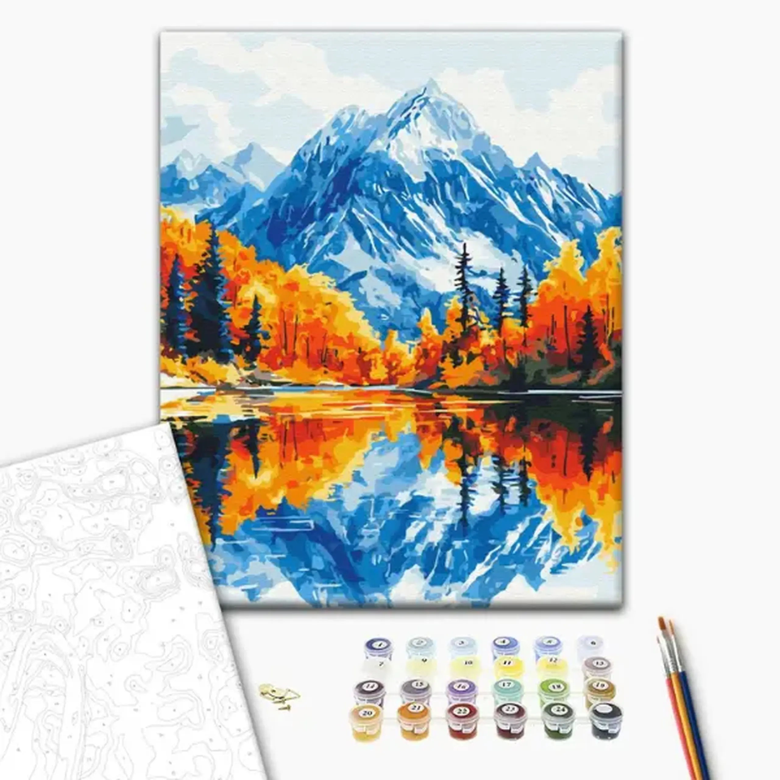 Pictură pe numere 40*50 cm (în cutie) – Toamnă în munți