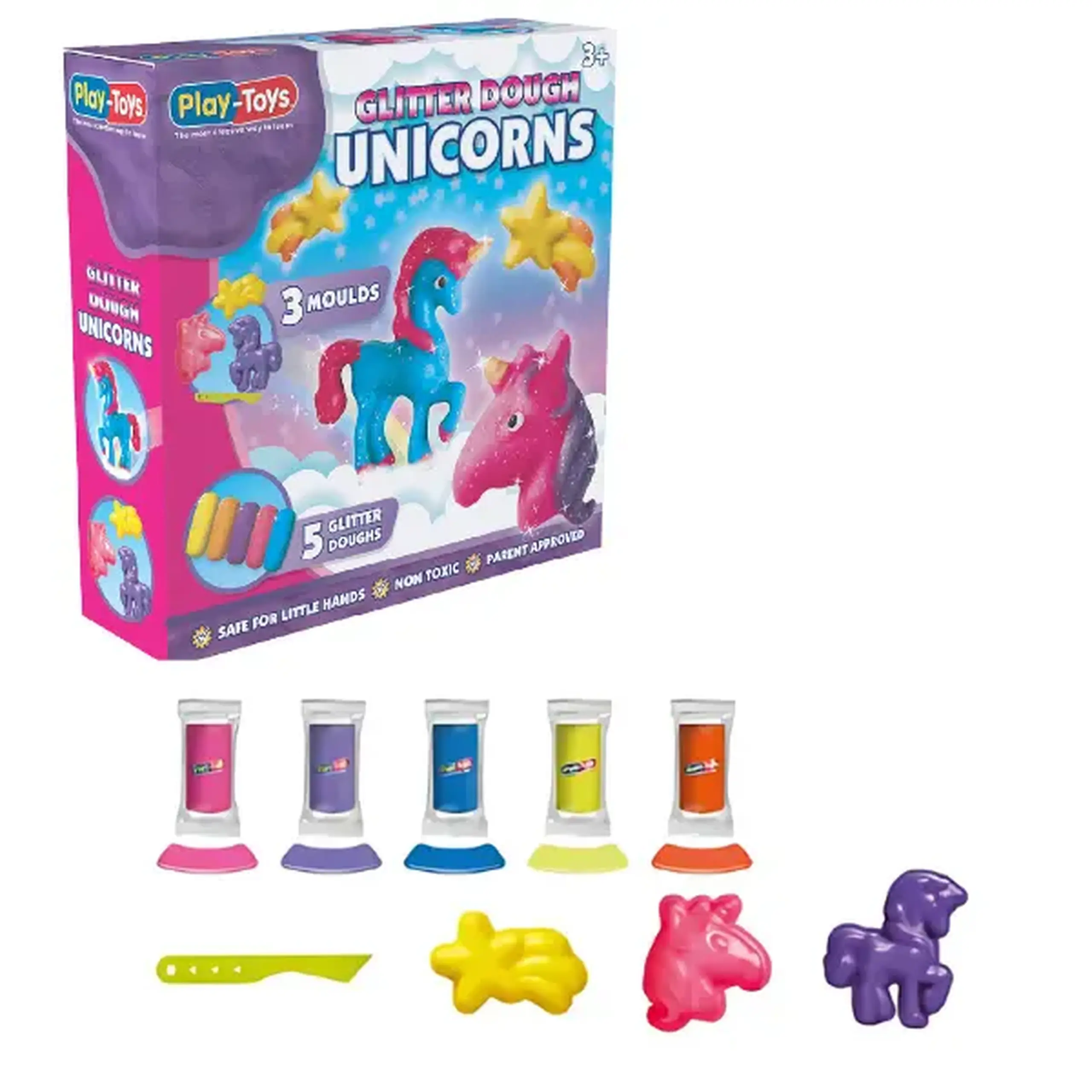 Set de modelare "Unicorn Strălucitor" – 5 culori și forme