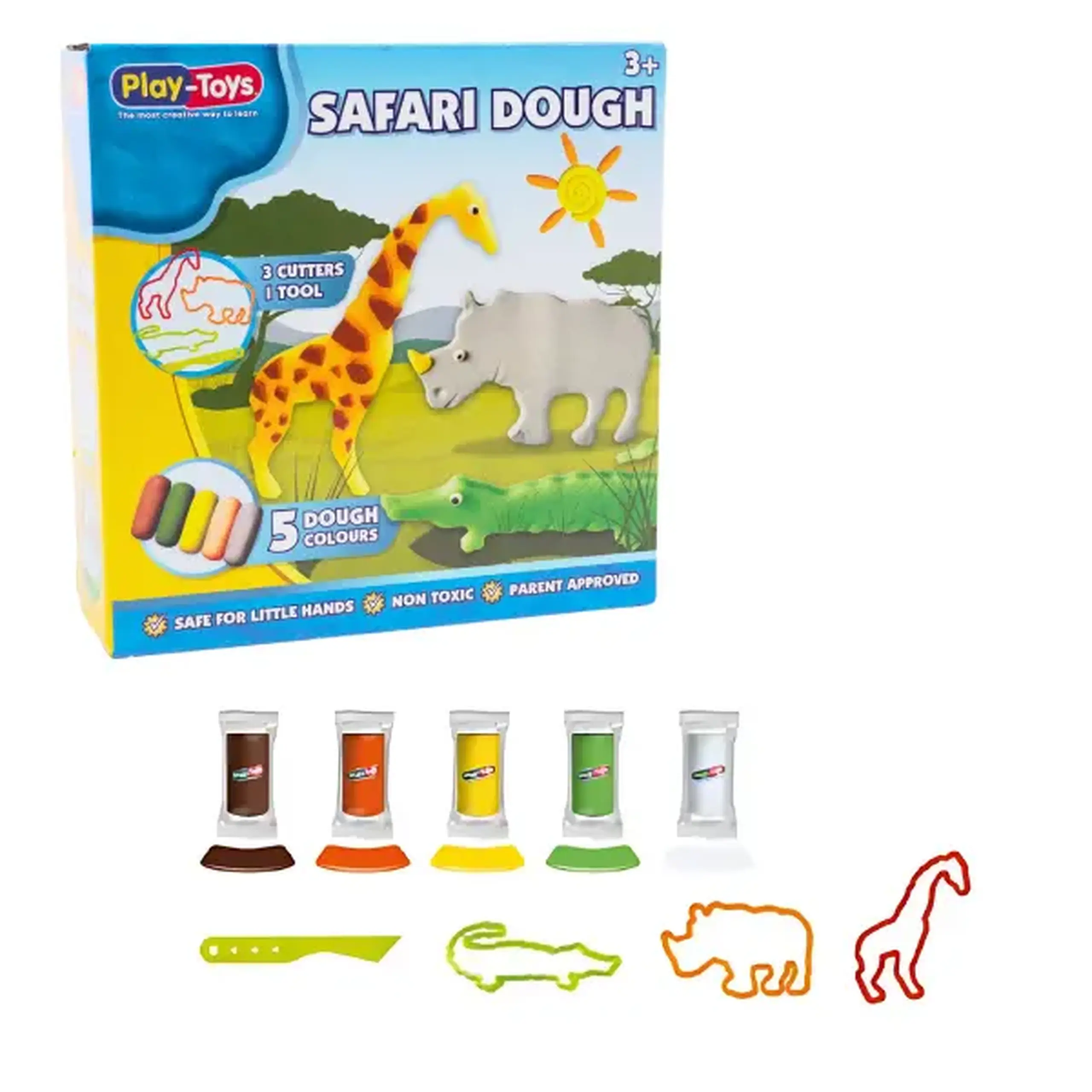 Set de modelare "Safari" – 5 culori și forme de animale