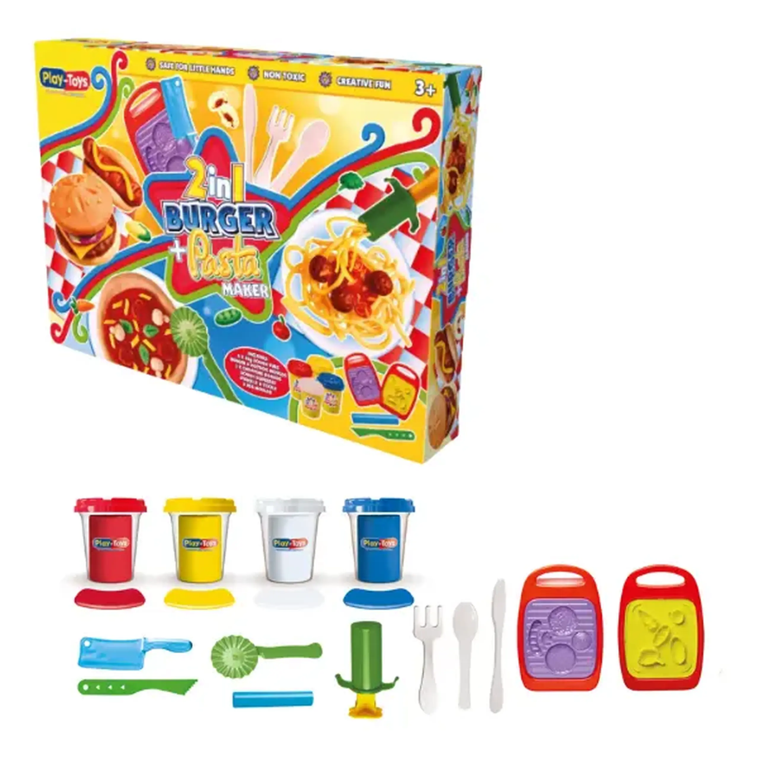 Set de modelare 2-în-1 "Burger și Paste"