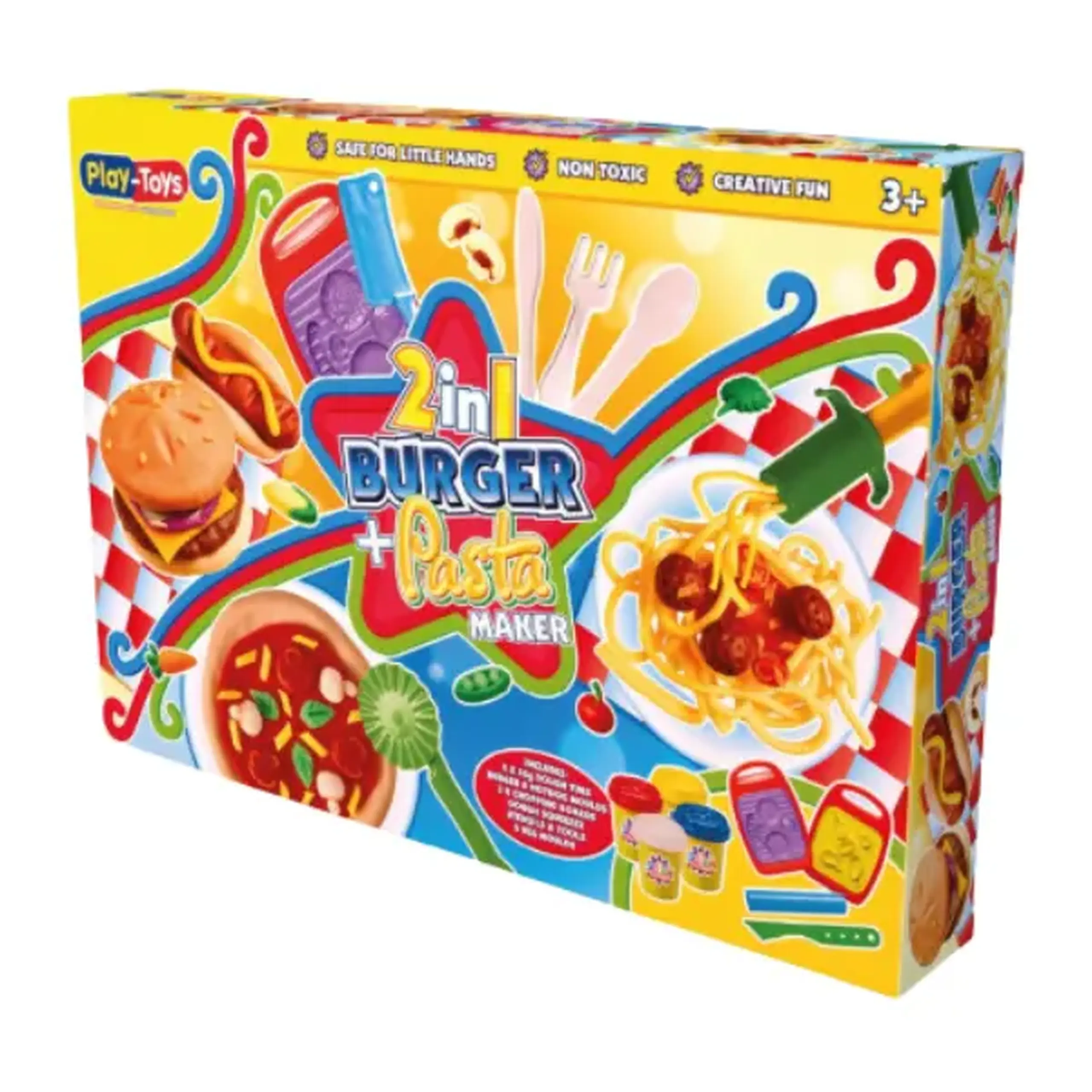 Set de modelare 2-în-1 "Burger și Paste"