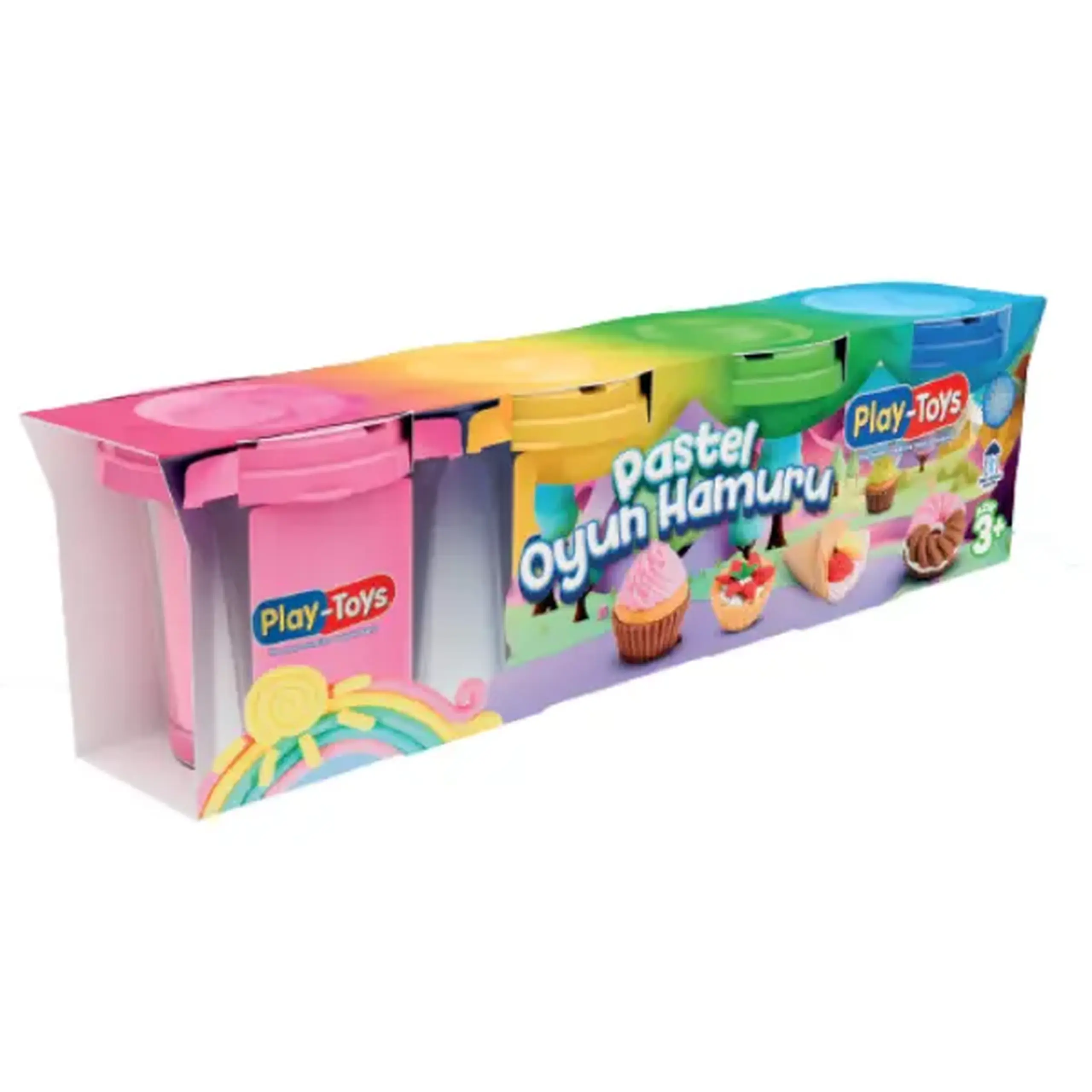 Set de plastilină în tub, pastel, 4 buc.