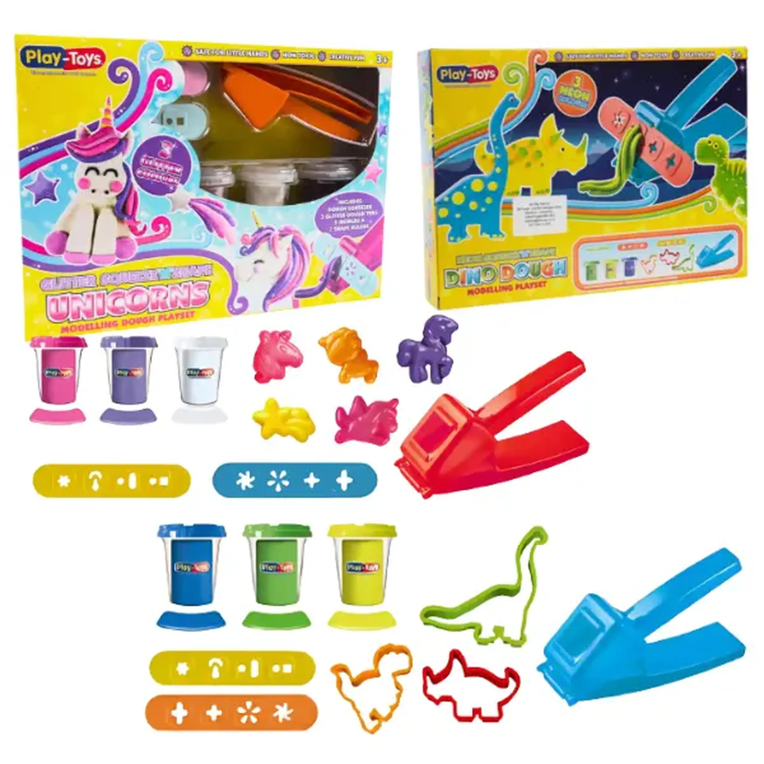Set de modelare "Unicorn Strălucitor" și "Dinozauri Neon” (as.)