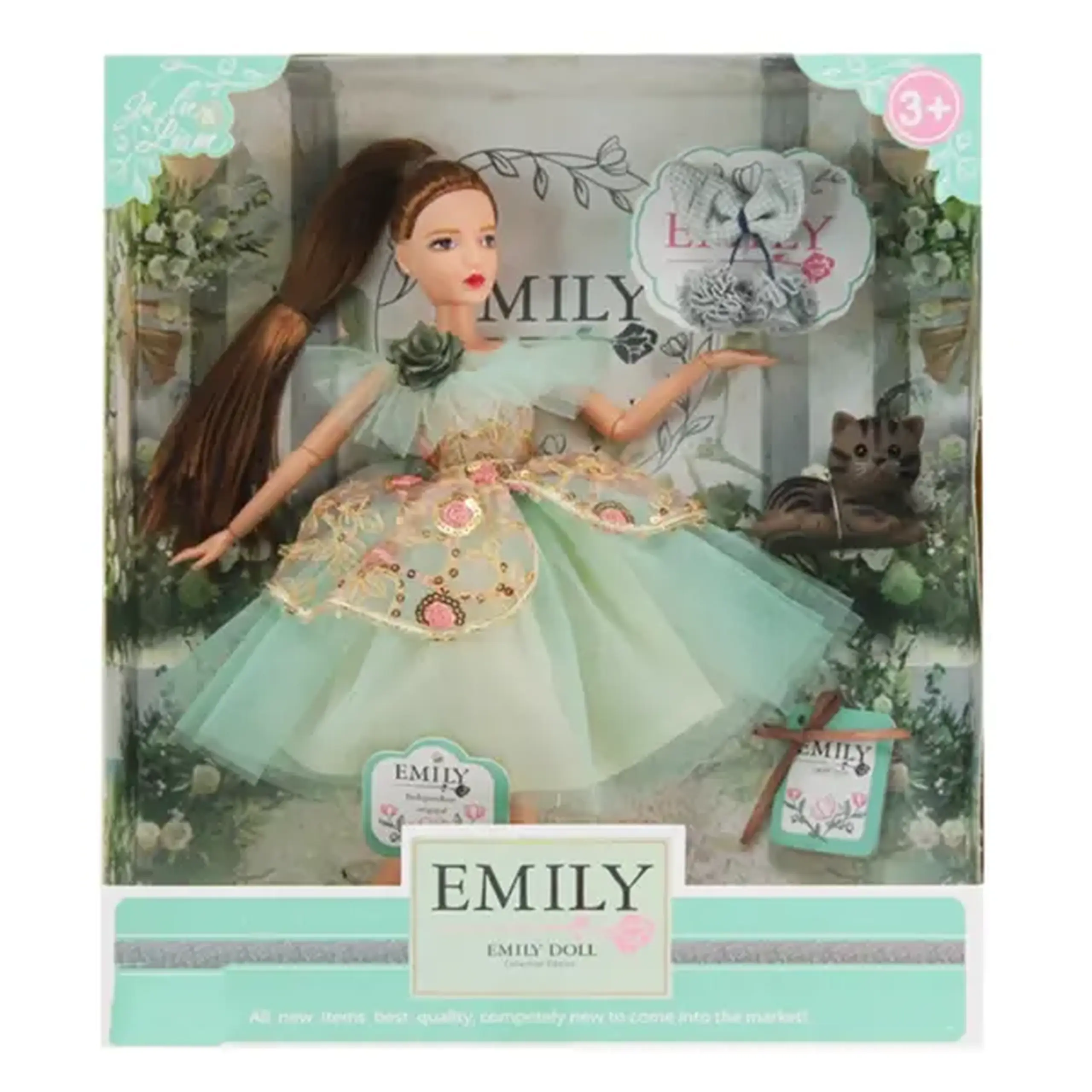 Păpușa Emily cu animal de companie și accesorii