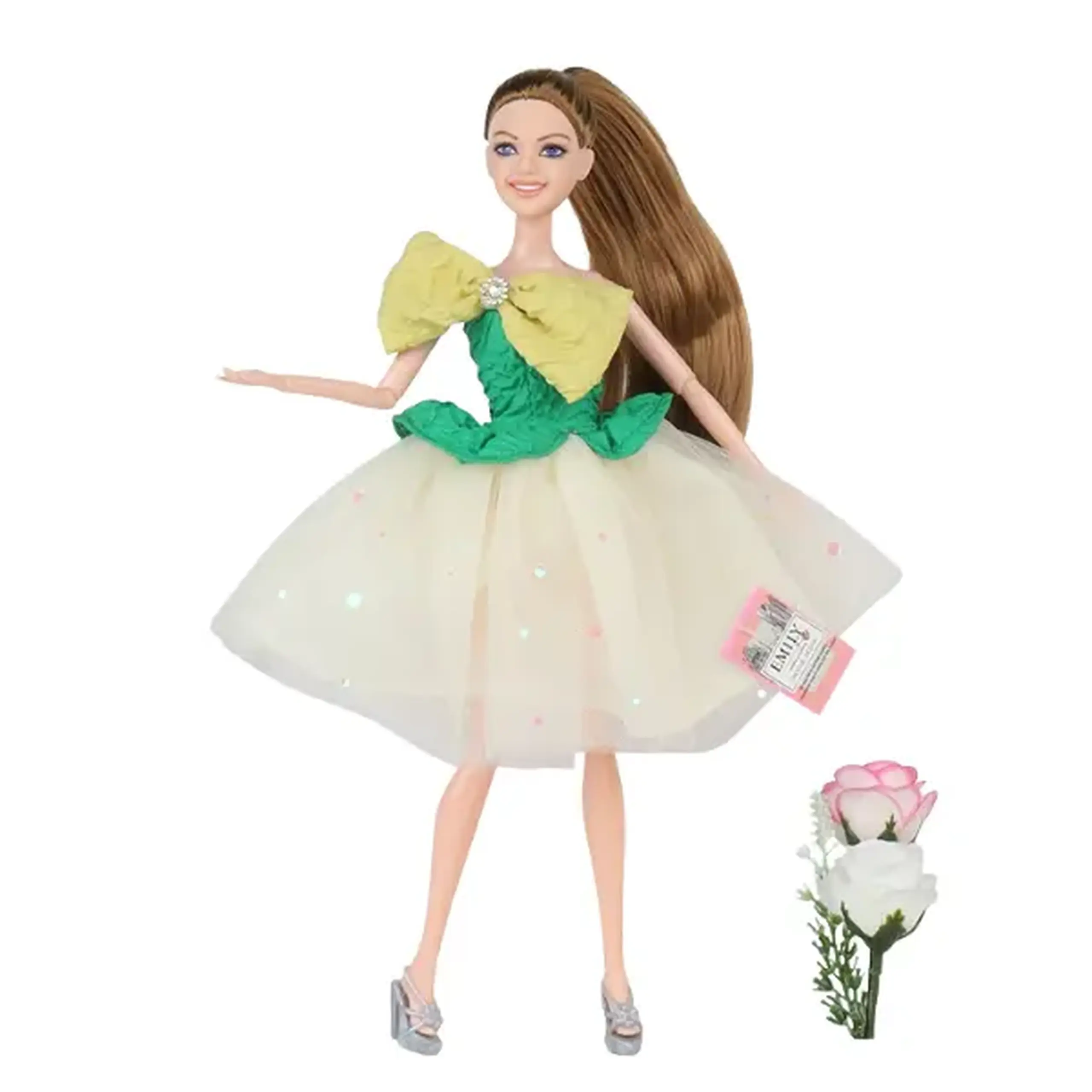 Păpușa Emily "Top Model" cu accesorii și flori