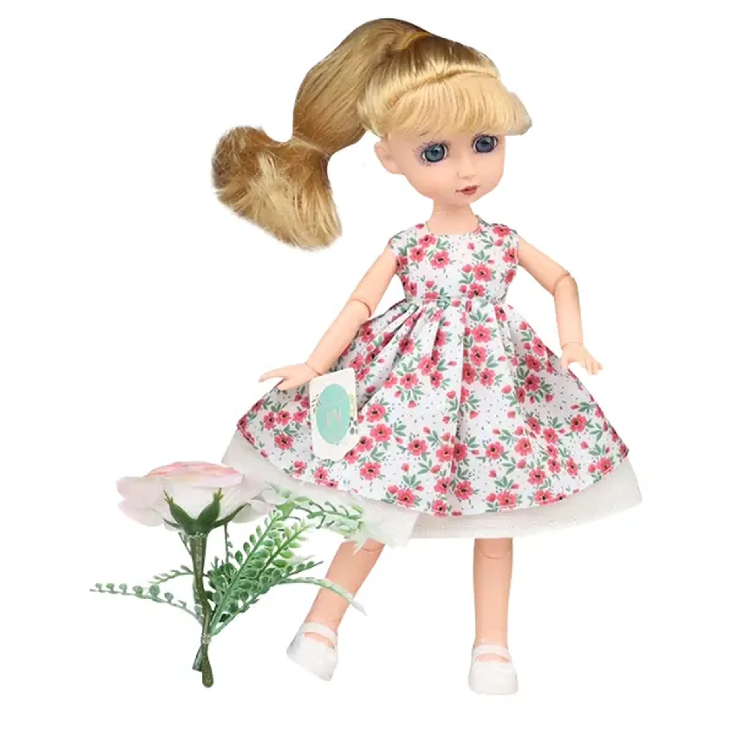 Păpușa "Mulisha" în rochie florală cu accesorii