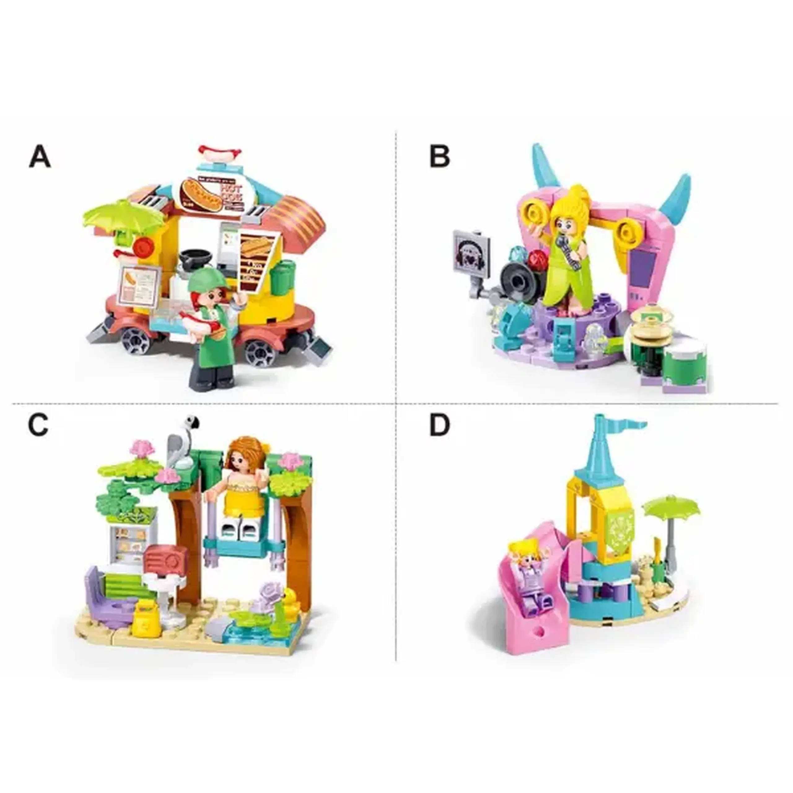 Set de construcție ”Mini seturi de joacă", 4 modele, de la 51 pînă la 100 elem.