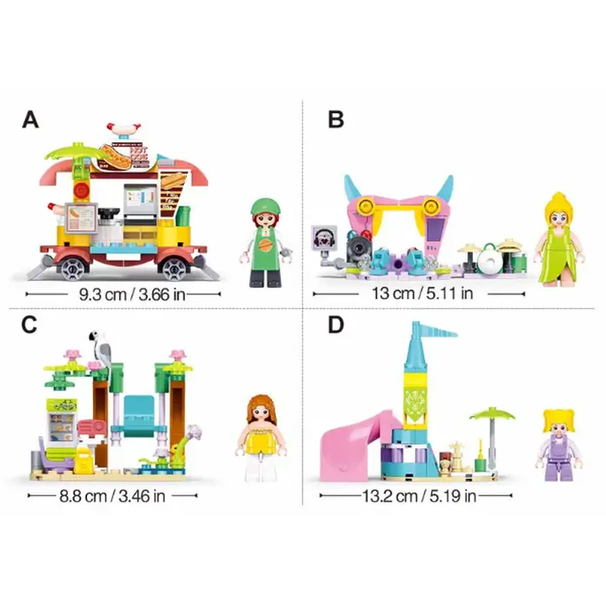 Set de construcție ”Mini seturi de joacă", 4 modele, de la 51 pînă la 100 elem.