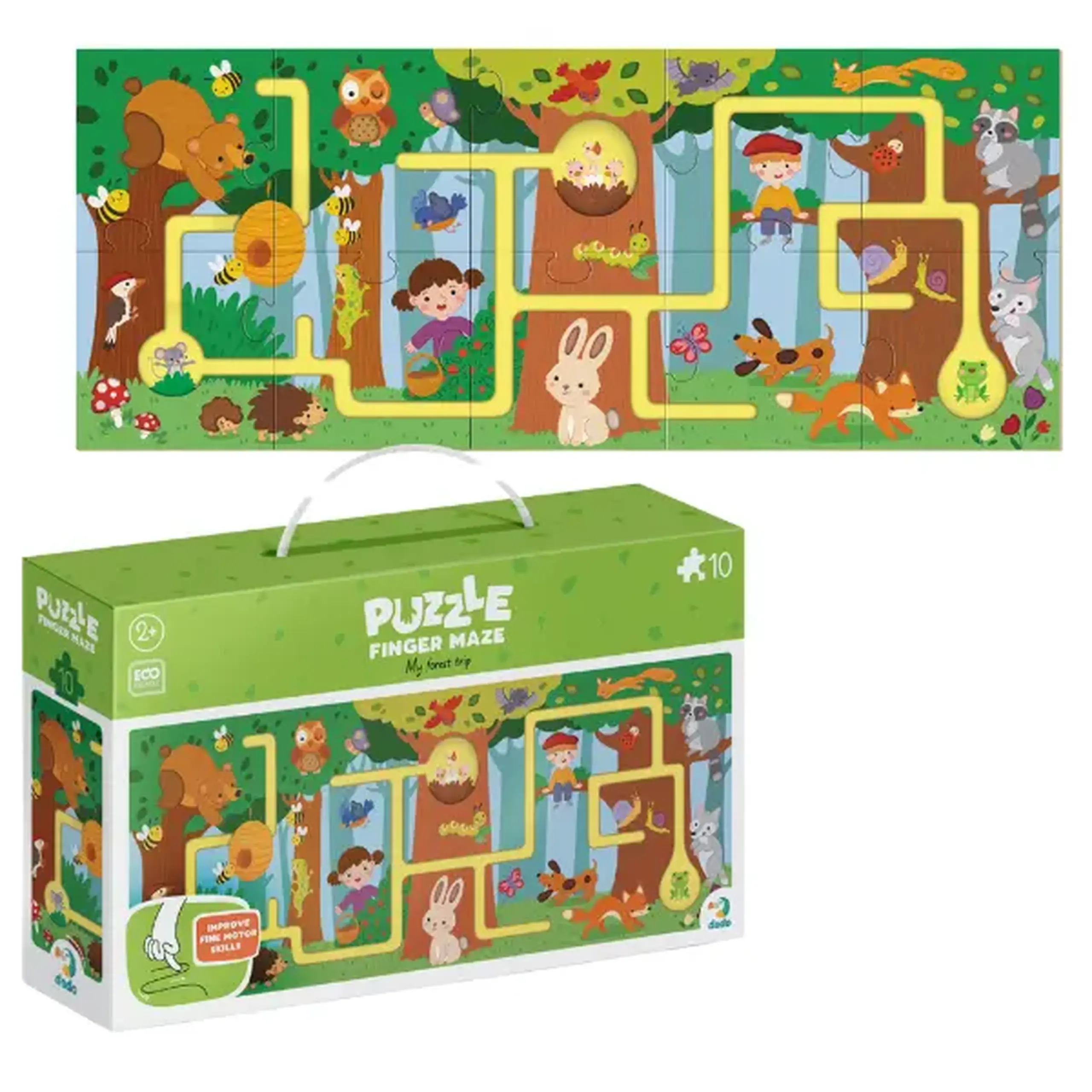 Puzzle-labirint "Călătoria mea prin pădure", 10 el.