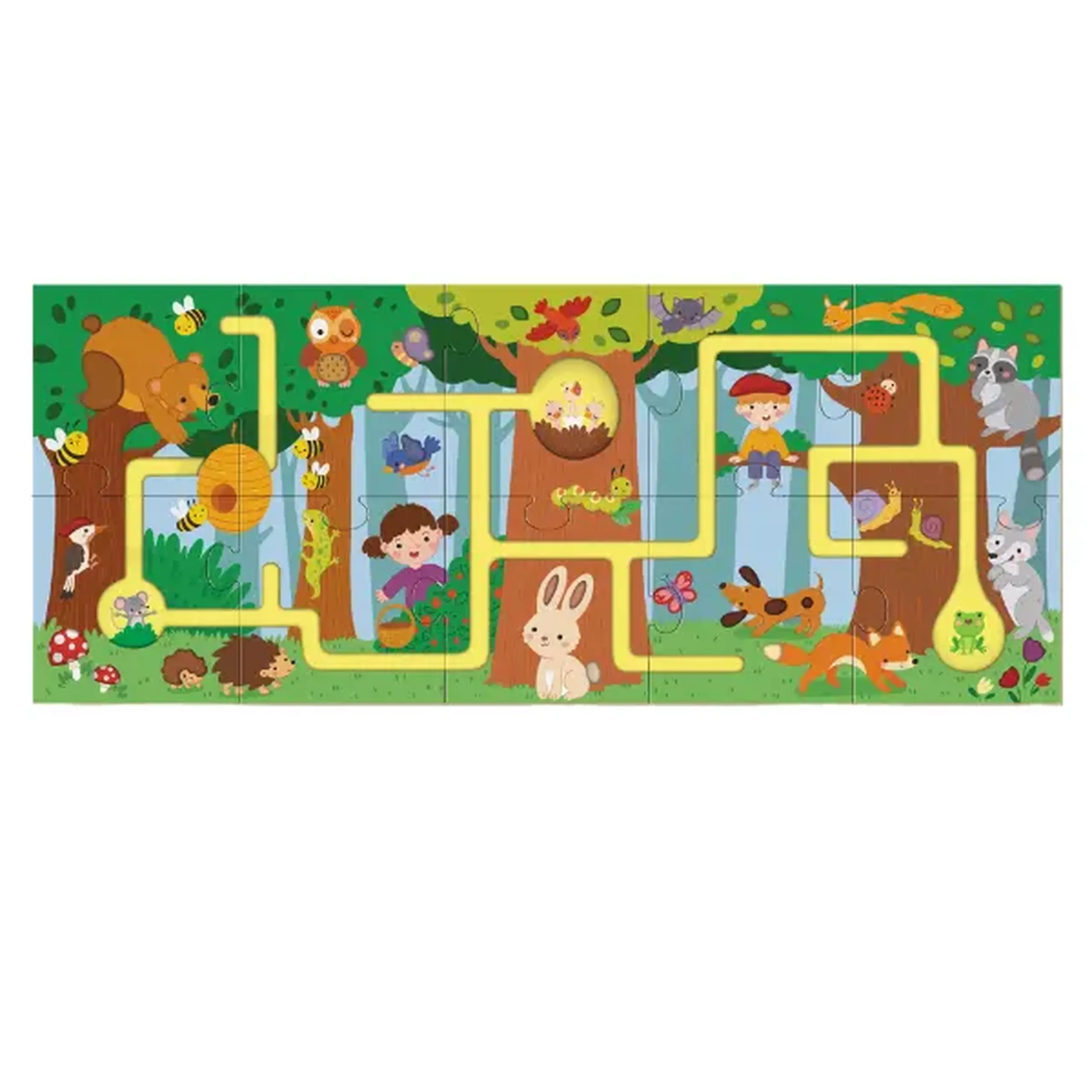 Puzzle-labirint "Călătoria mea prin pădure", 10 el.
