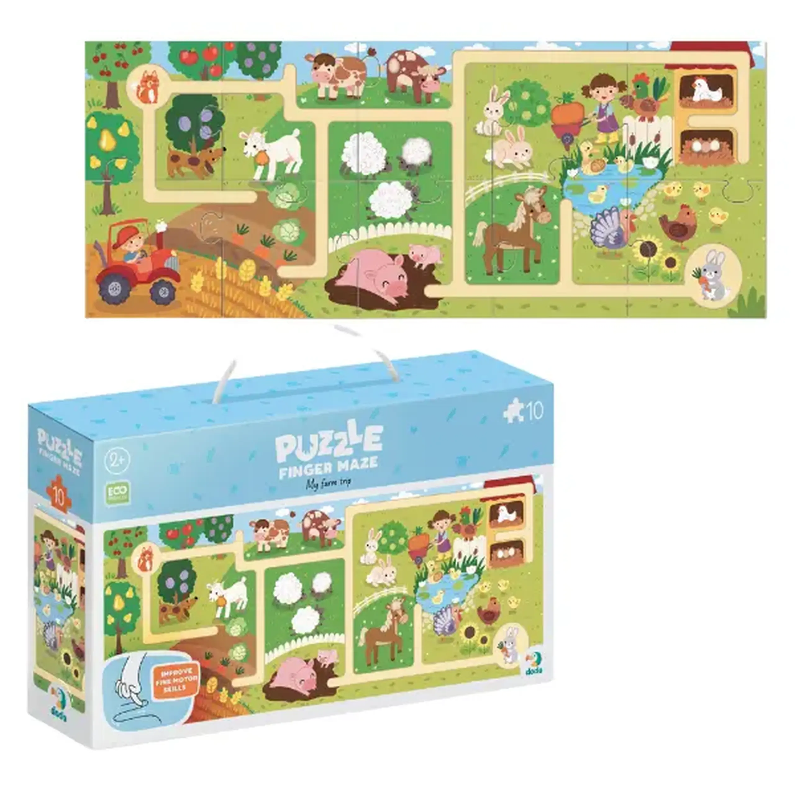 Puzzle-labirint "Călătoria mea prin fermă", 10 el.