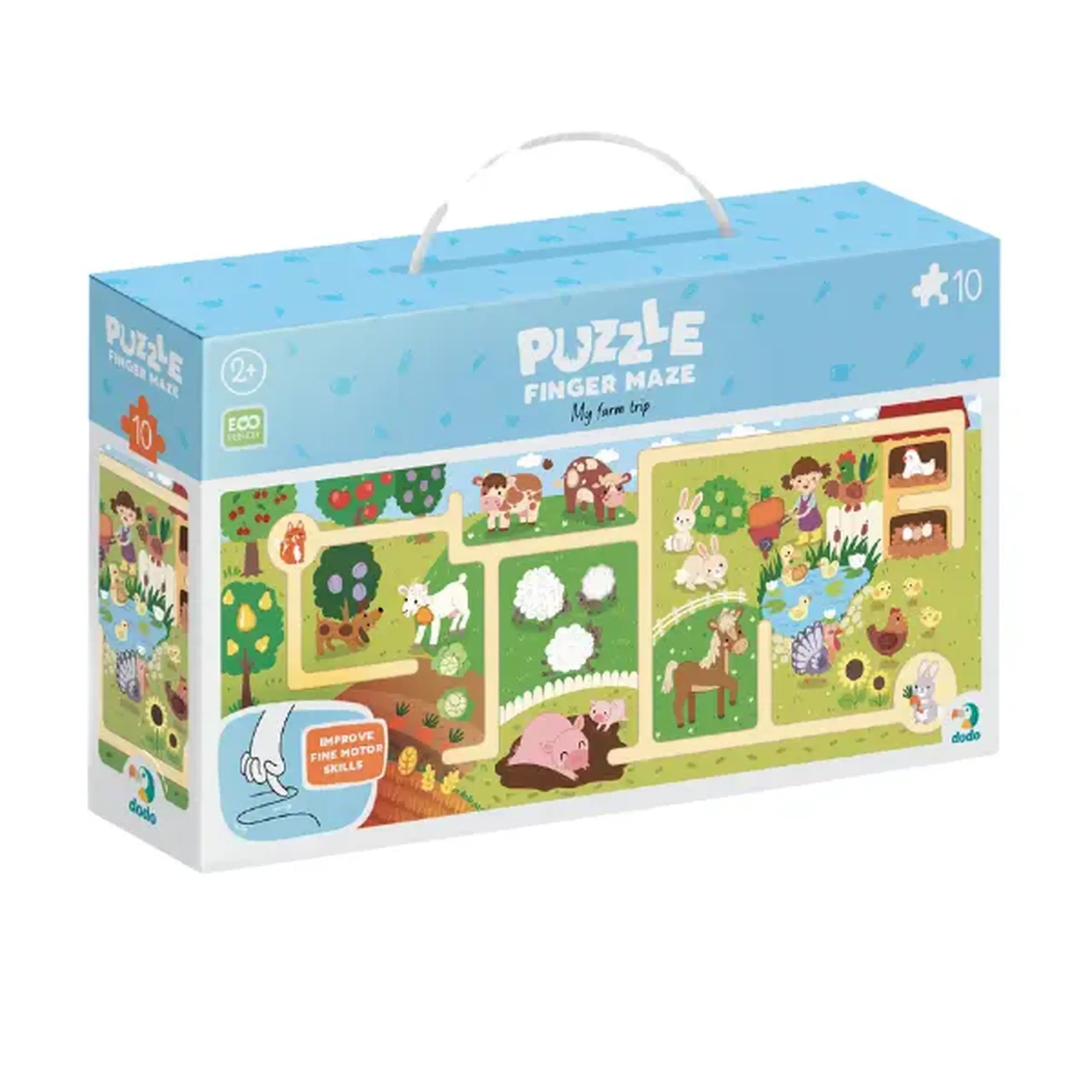 Puzzle-labirint "Călătoria mea prin fermă", 10 el.